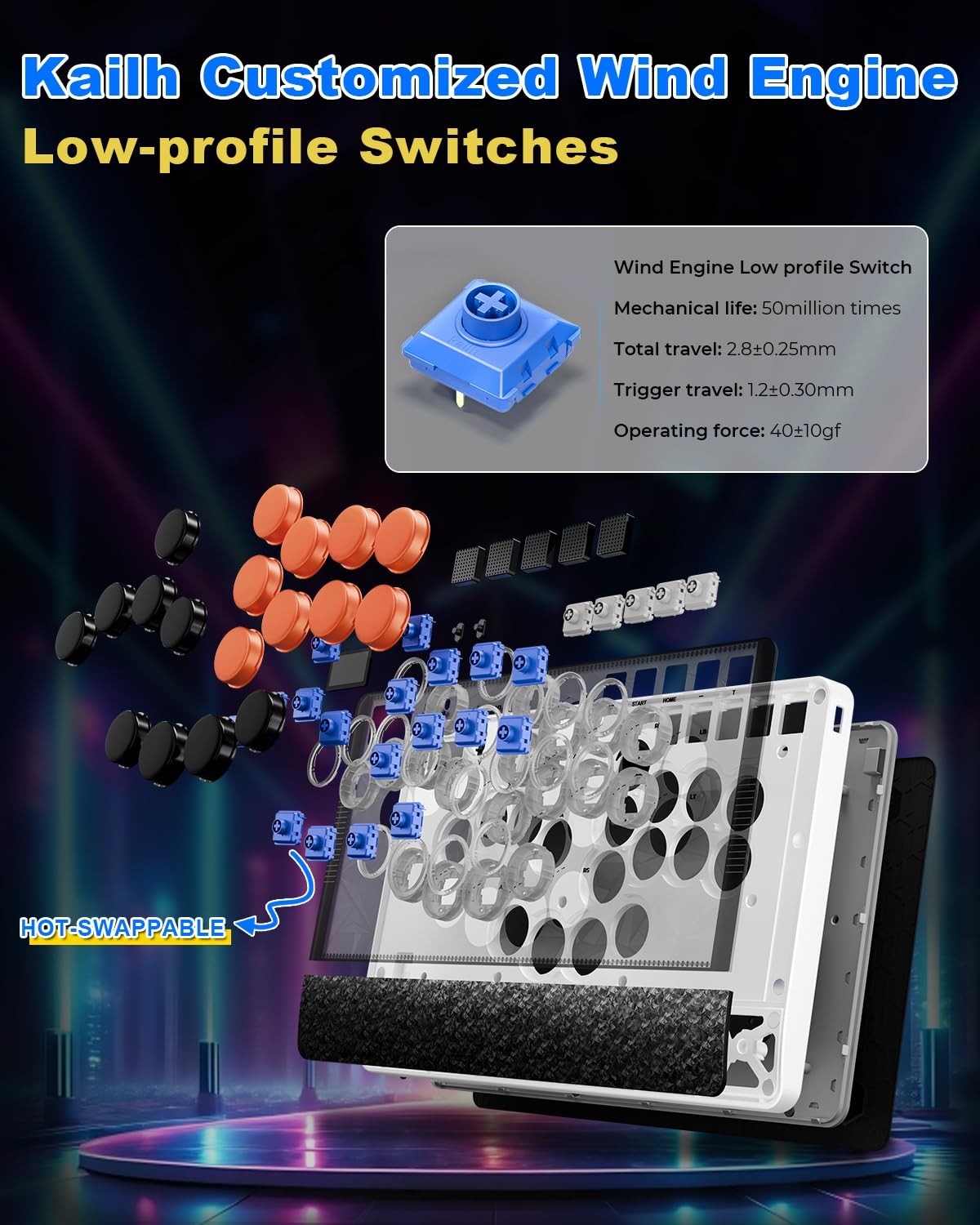 Haute42 Leverless Controller Arcade Stick: C-AT White