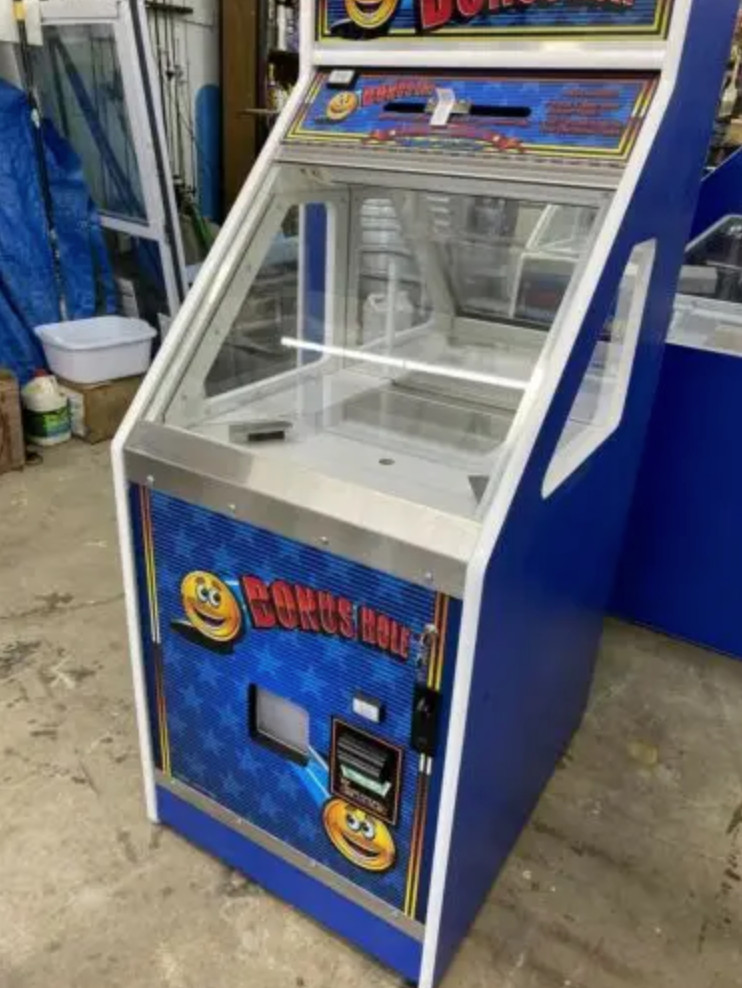 Bonus Hole Quarter Coin Pusher W/ Bill Acceptor + Card Reader Arcade Machine NEW