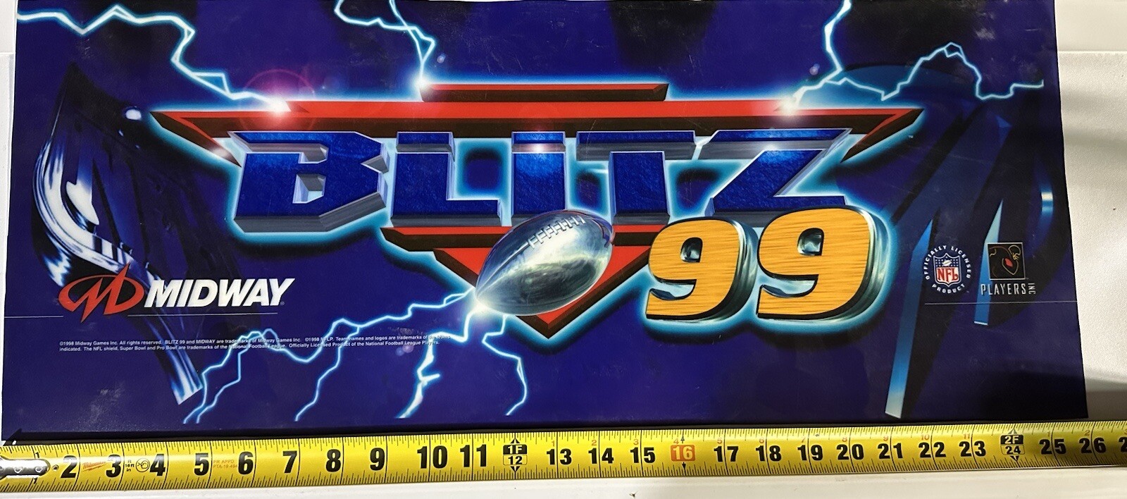 Blitz Arcade Video Game Original Midway Marquee Header