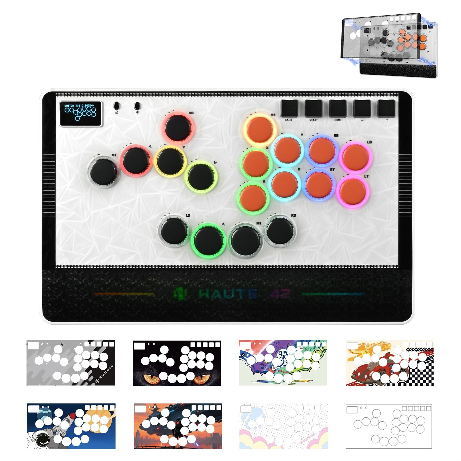 Haute42 Leverless Controller Arcade Stick: C-AT White