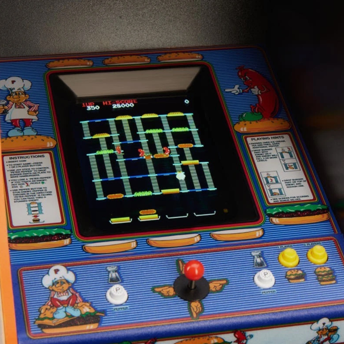 Numskull Quarter Arcades Burger Time Collector’s Edition Mini Arcade – Retro 1/4