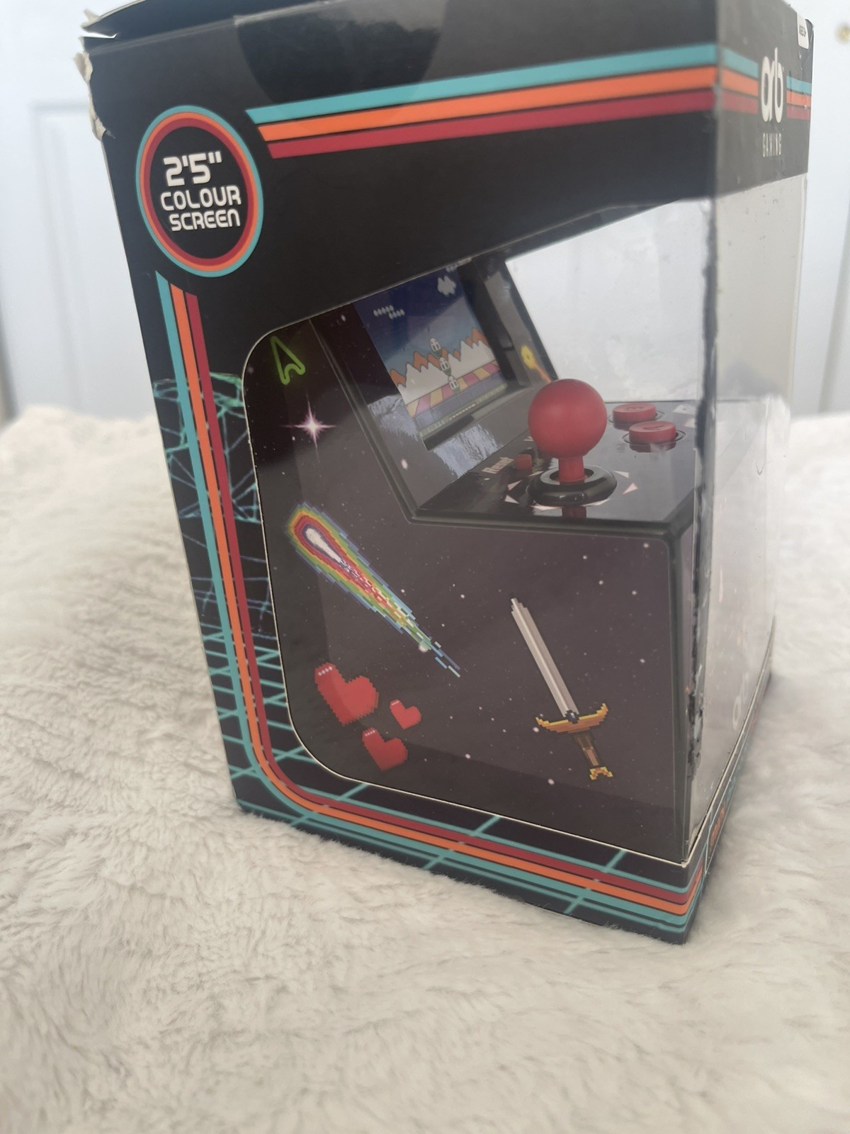 Mini Arcade Machine, 240 Built-In 8-Bit Games, 2.5” Full Color Screen.