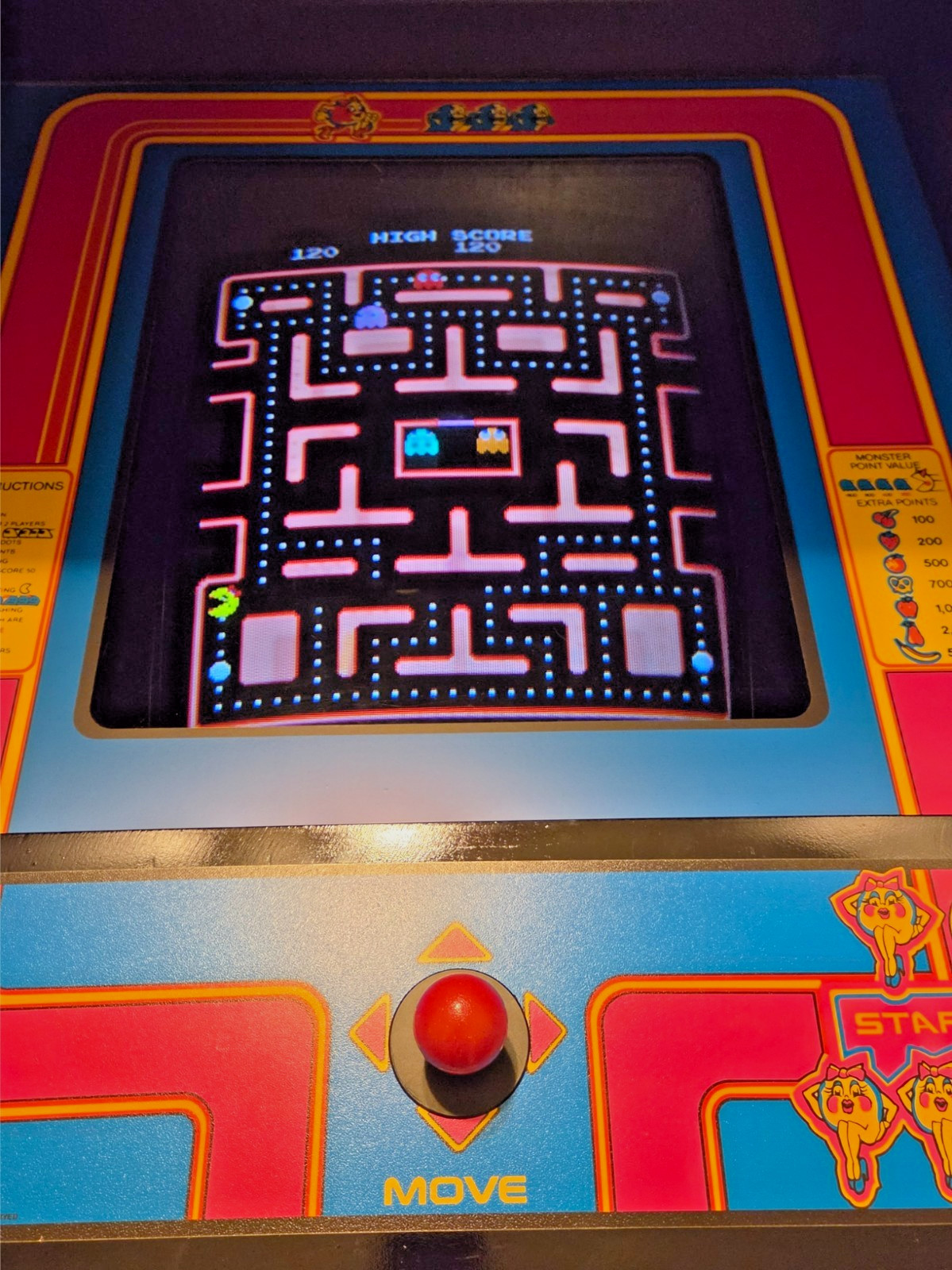 REFURBISHED MS. PACMAN, NEW ART WORK, NEW CAP KIT ON MONITOR, NEW JOYSTICK PARTS