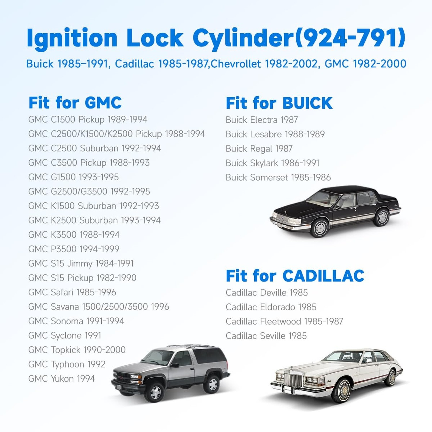 924-791 Ignition Switch Lock Cylinder with Keys Fit for GMC 1500 / Sonoma 199…