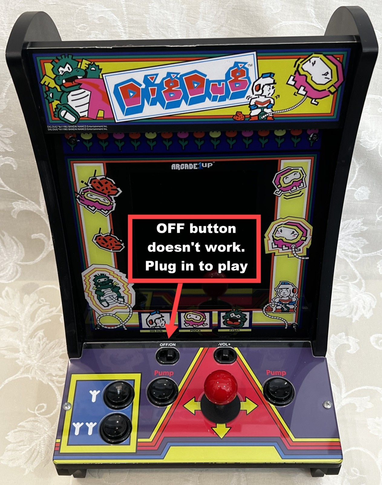 Dig Dug Arcade 1Up Countercade Tabletop – Tested See Video – Original Box