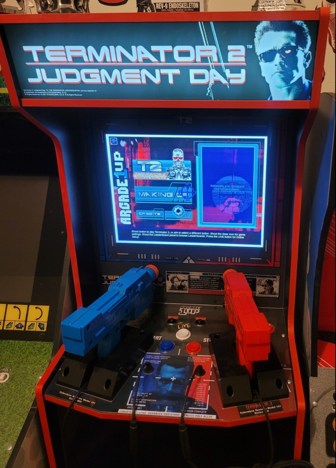 Arcade1Up Terminator 2 Judgement Day-T2 Arcade Game with Light-Up Marque.