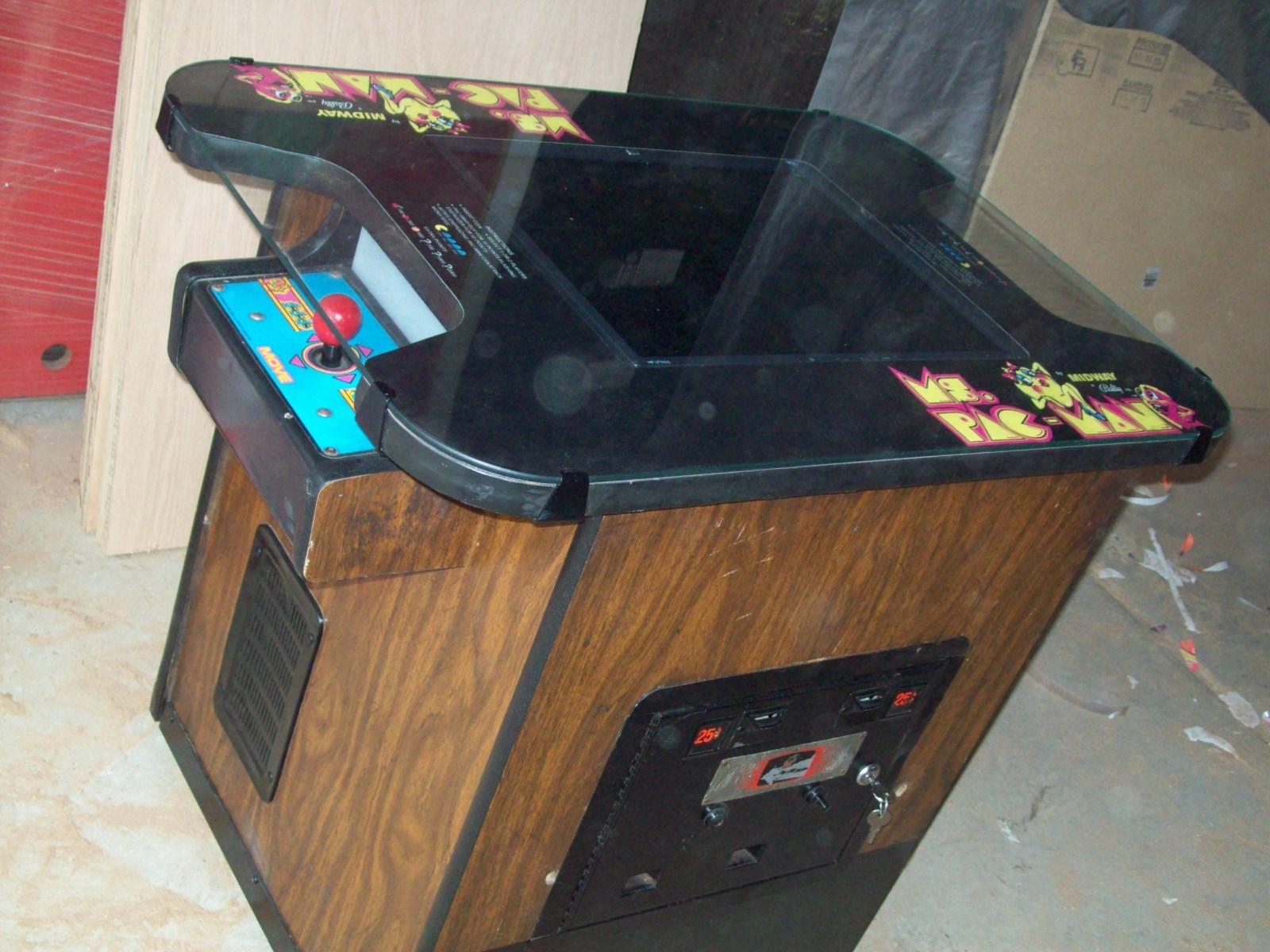 PAC-MAN or Mrs. Restored Original Cocktail Table Video Arcade Game with Warranty