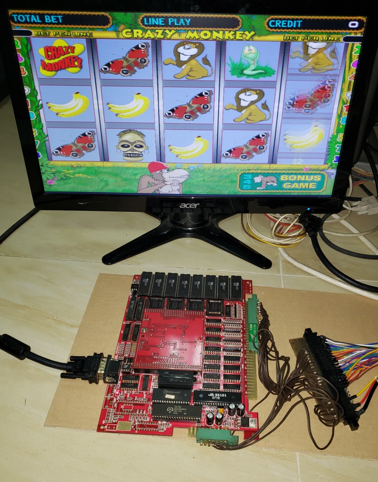 Crazy Monkey Slot Game PCB IGS System Board Arcade Video Game