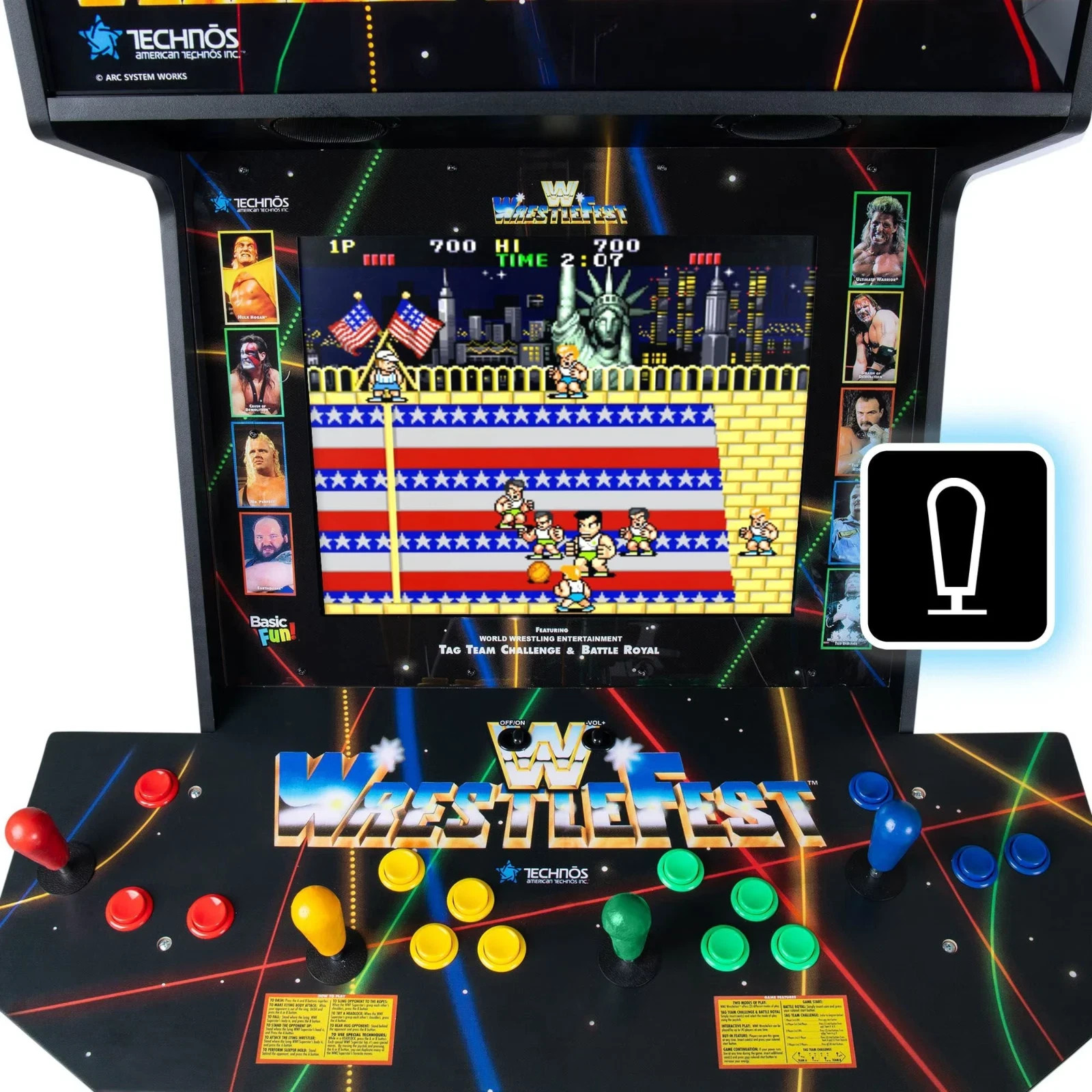 4 Player WWE Supreme Series Premium Arcade Cabinet, 5 Games Included NEW IN BOX!