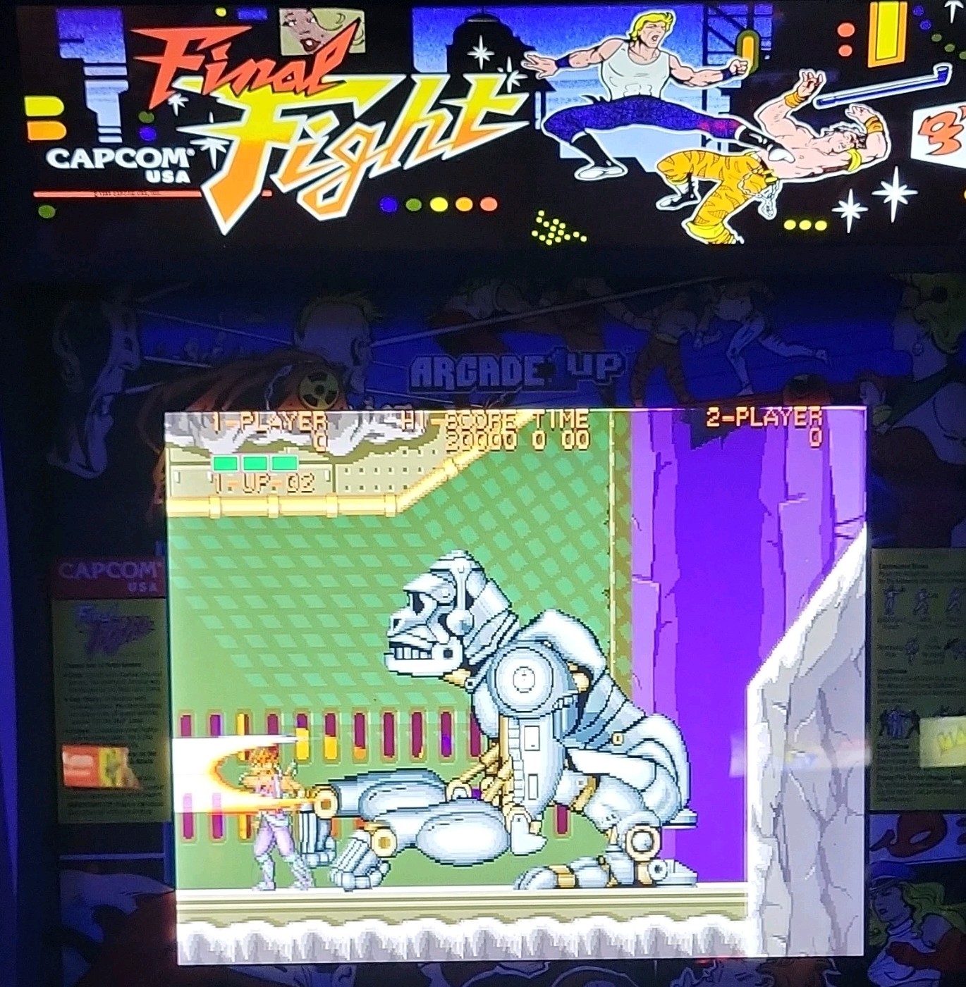Arcade1Up Final Fight Capcom Arcade Cabinet w/ Riser – Light Up Marquee