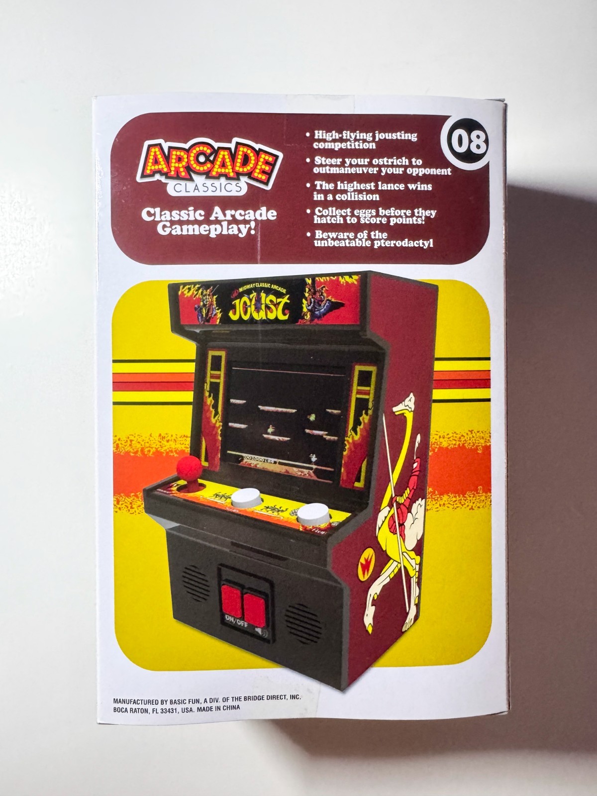 Retro Joust Mini Arcade Classics 08 – Midway Classic Arcade Game NIB – Basic Fun