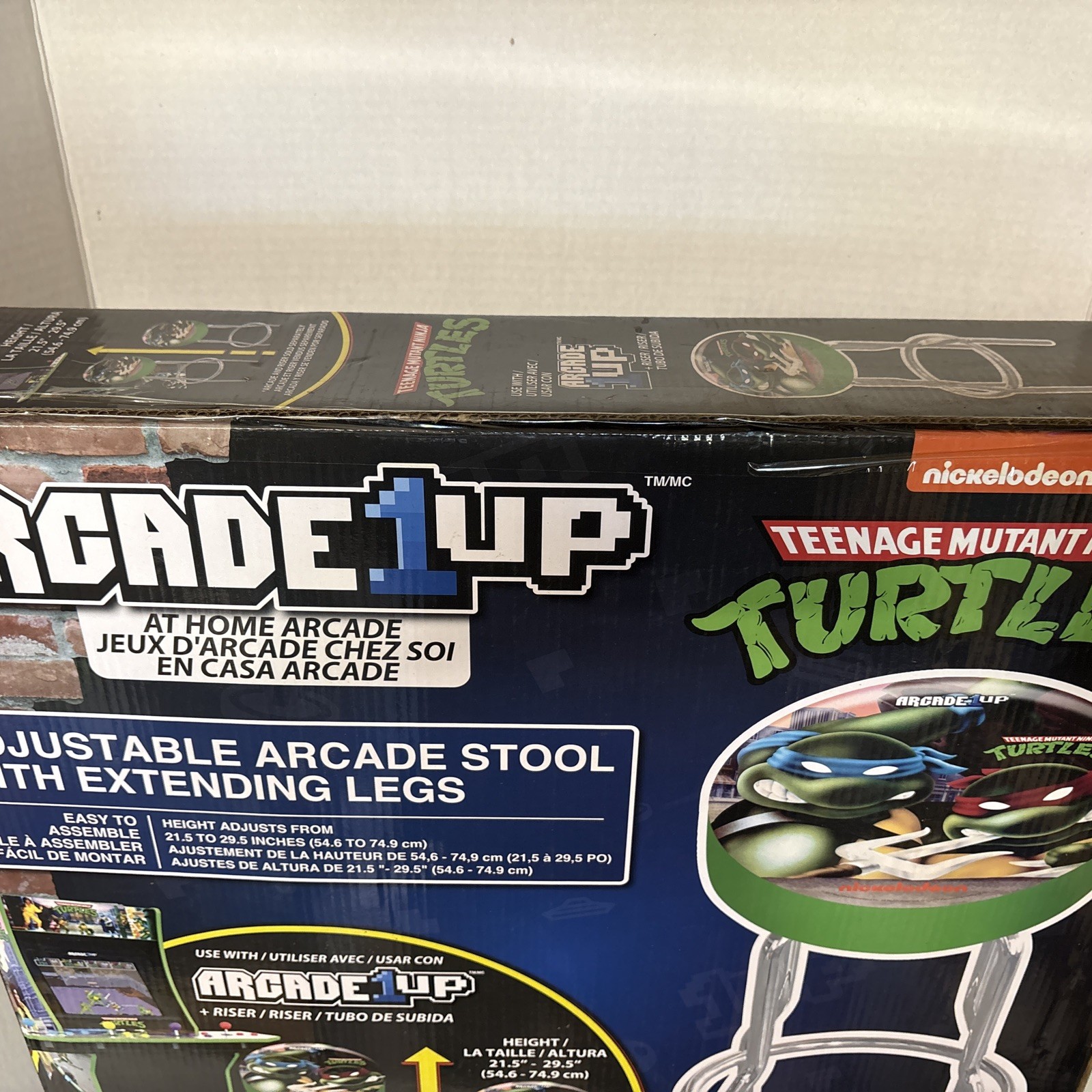 Arcade1UP Teenage Mutant Ninja Turtles TMNT Arcade Stool **BRAND NEW** In Box