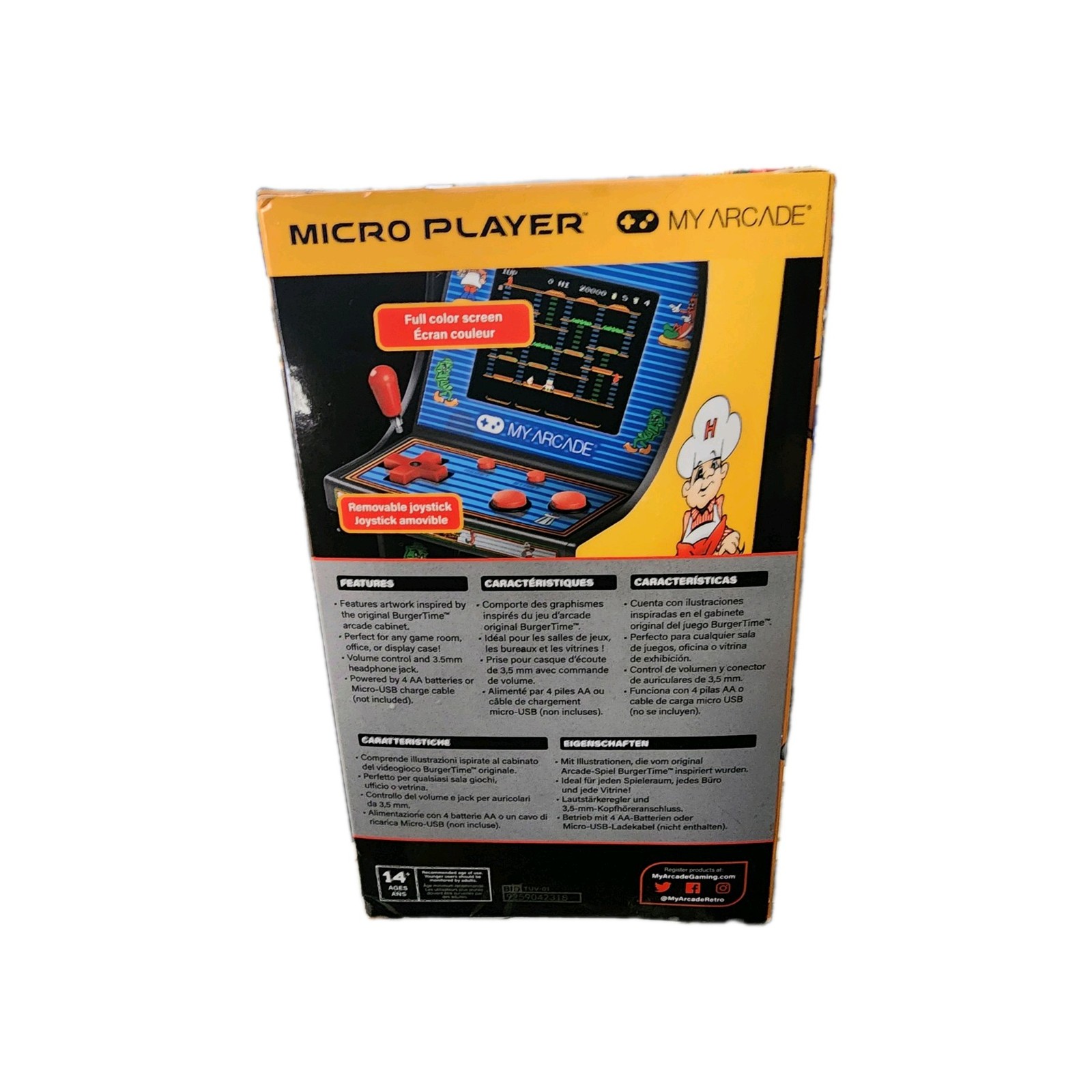 My Arcade Burgertime Micro Player Mini Arcade Machine Fully Playable ~ NEW