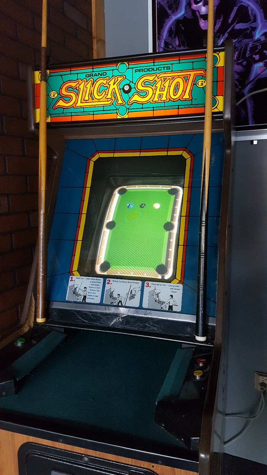 Slick Shot Arcade By Grand Products, original coin op video game, complete