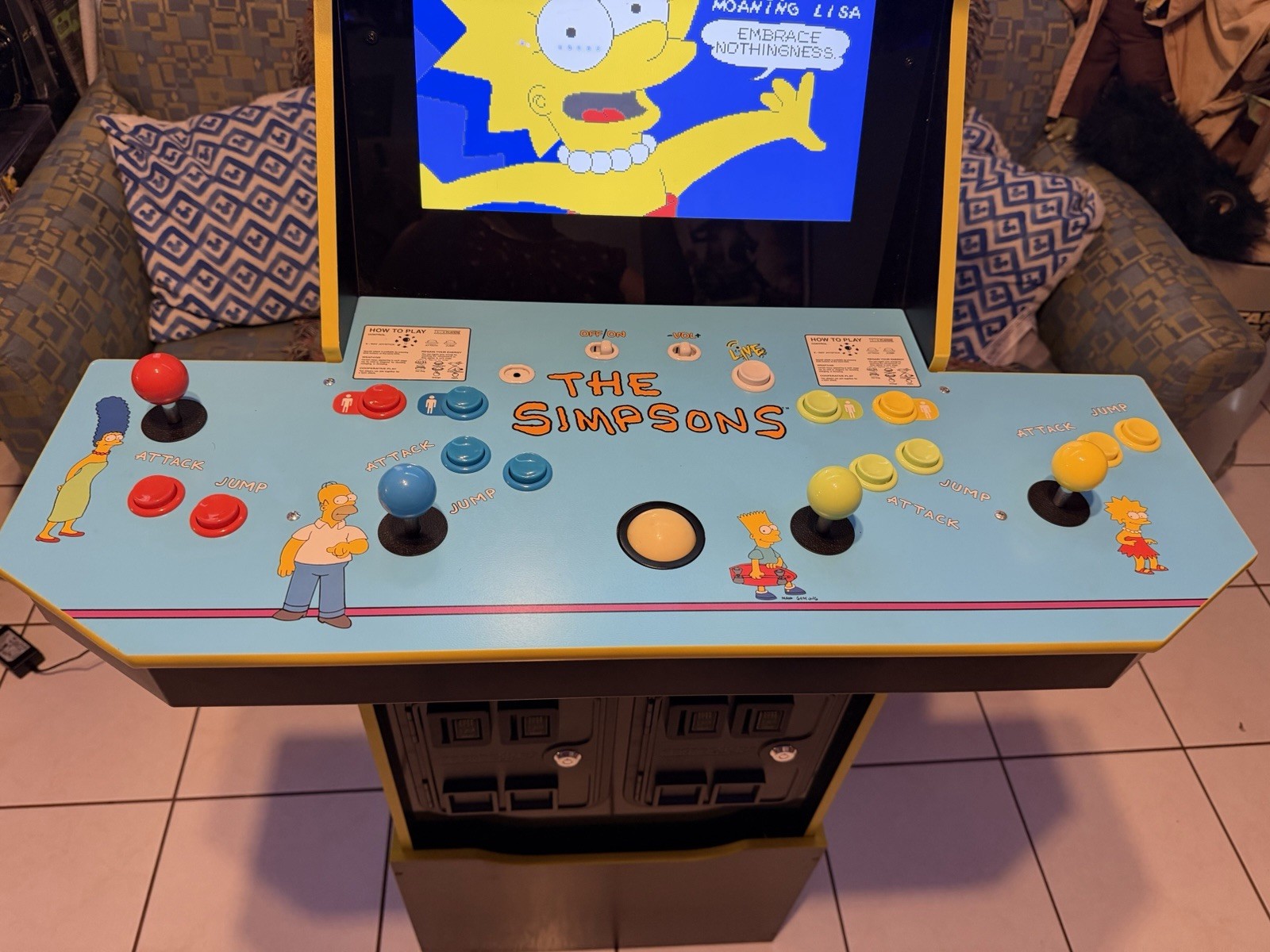 🕹️Arcade 1 Up The Simpsons Live Arcade Cabinet with Riser Lit Marquee 4 Player