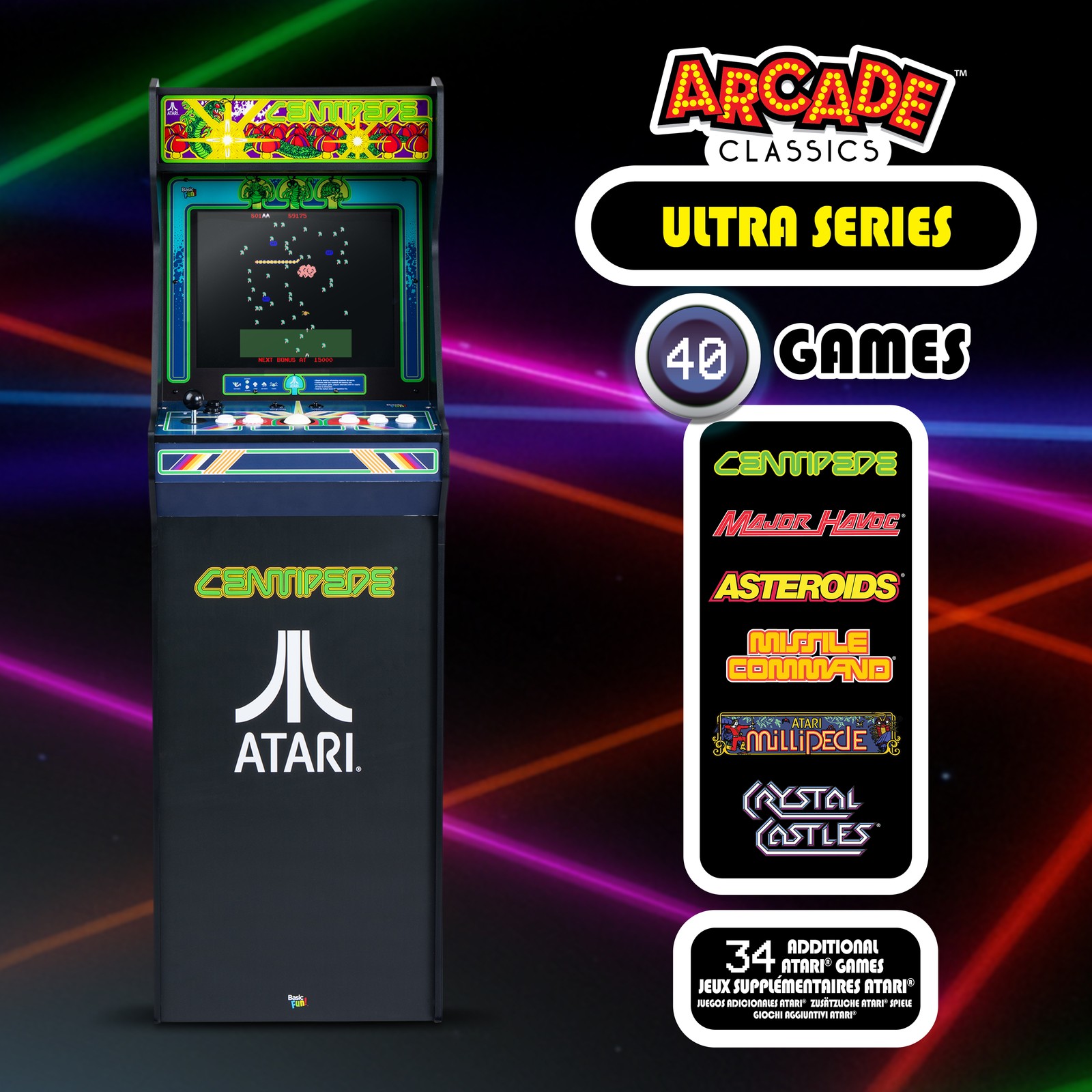 Arcade Classics Atari Ultra Series Arcade Game Cabinet with 17″ Screen