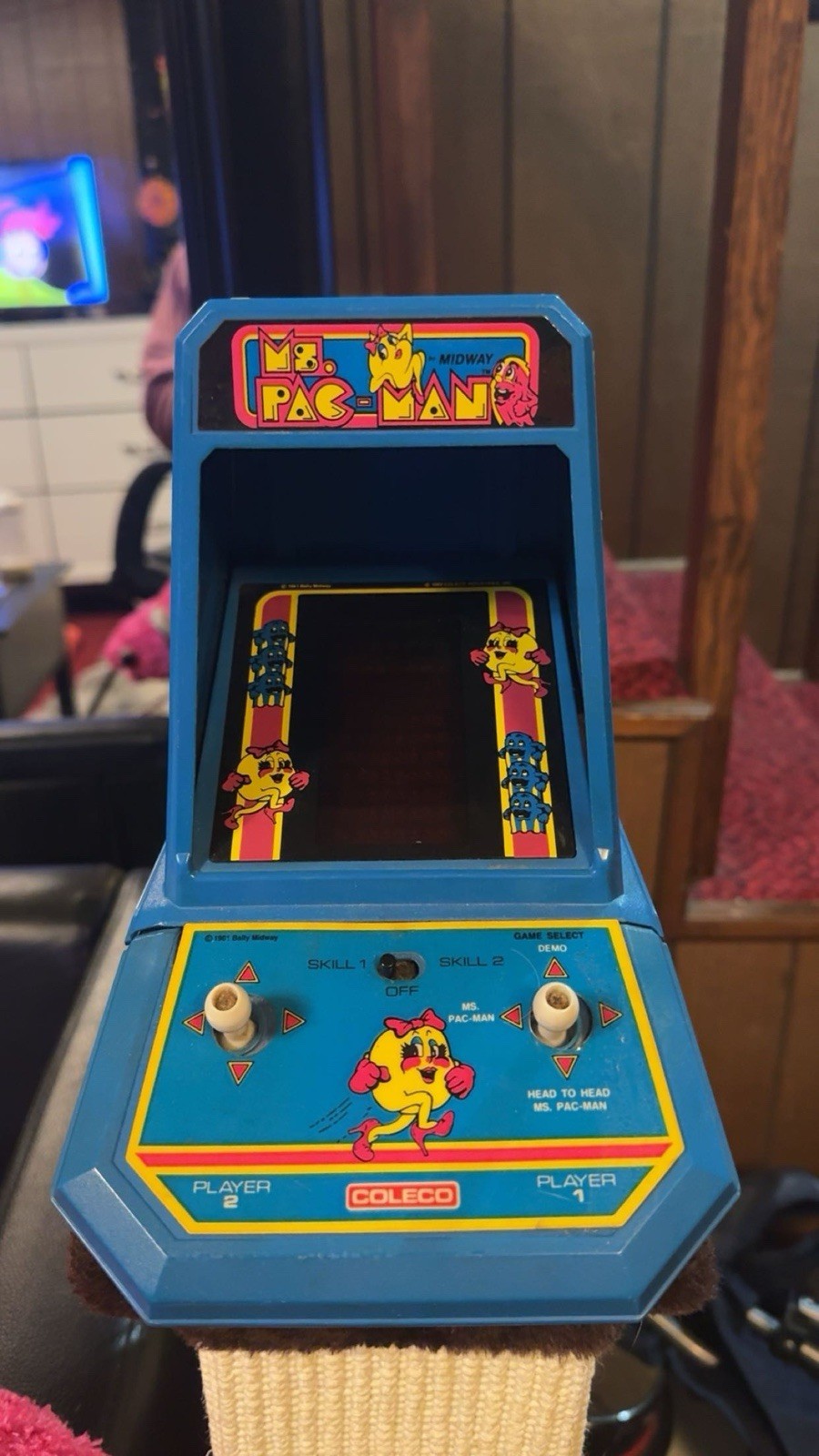 1981 Ms Pacman Table Top Arcade Coleco Bally Midway.