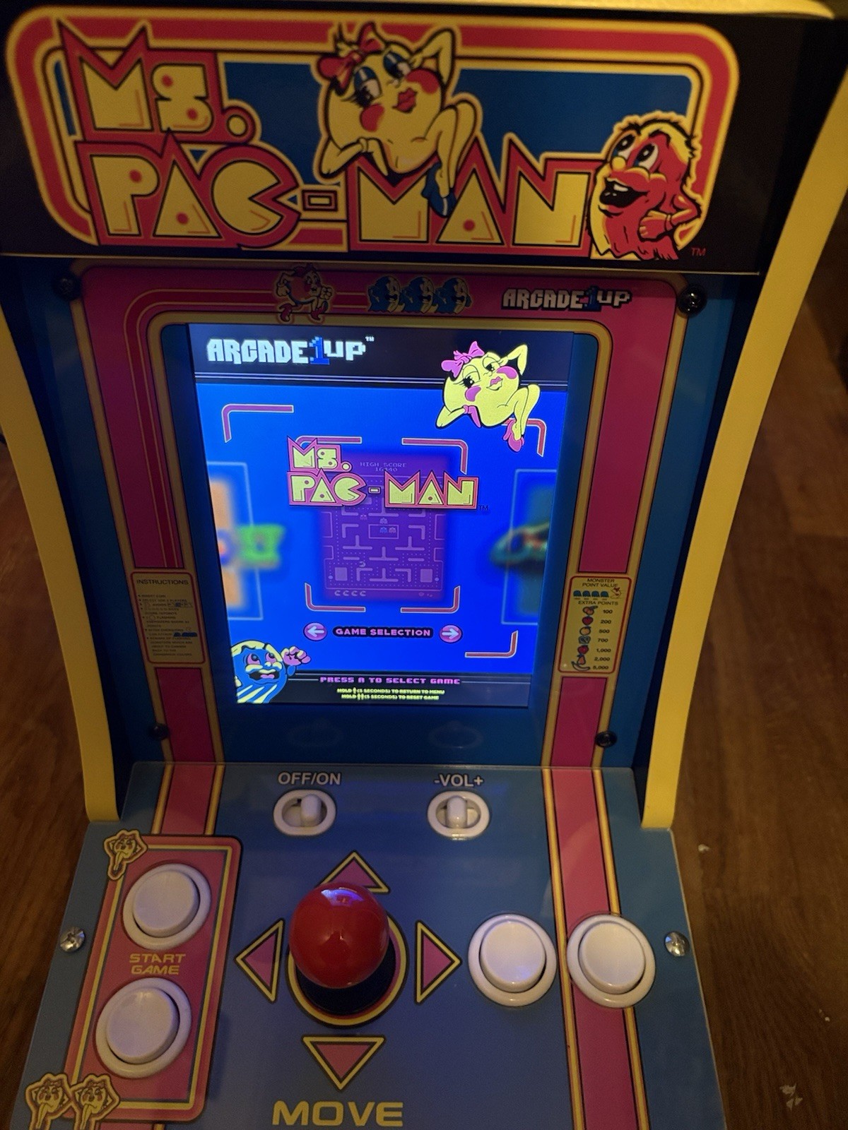 Ms Pac-Man Tabletop Arcade 16″ 4 Games In 1 Galaga Pac-man Plus WORKS GREAT
