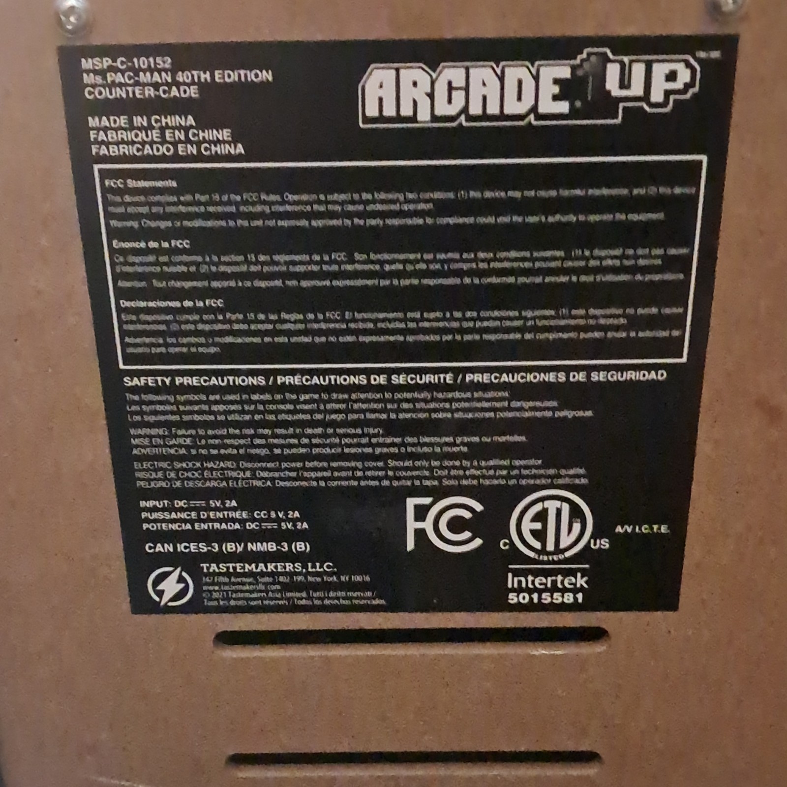 Arcade1Up Ms. Pac-Man 40th Anniversary Counter-Cade Countertop Arcade 2021
