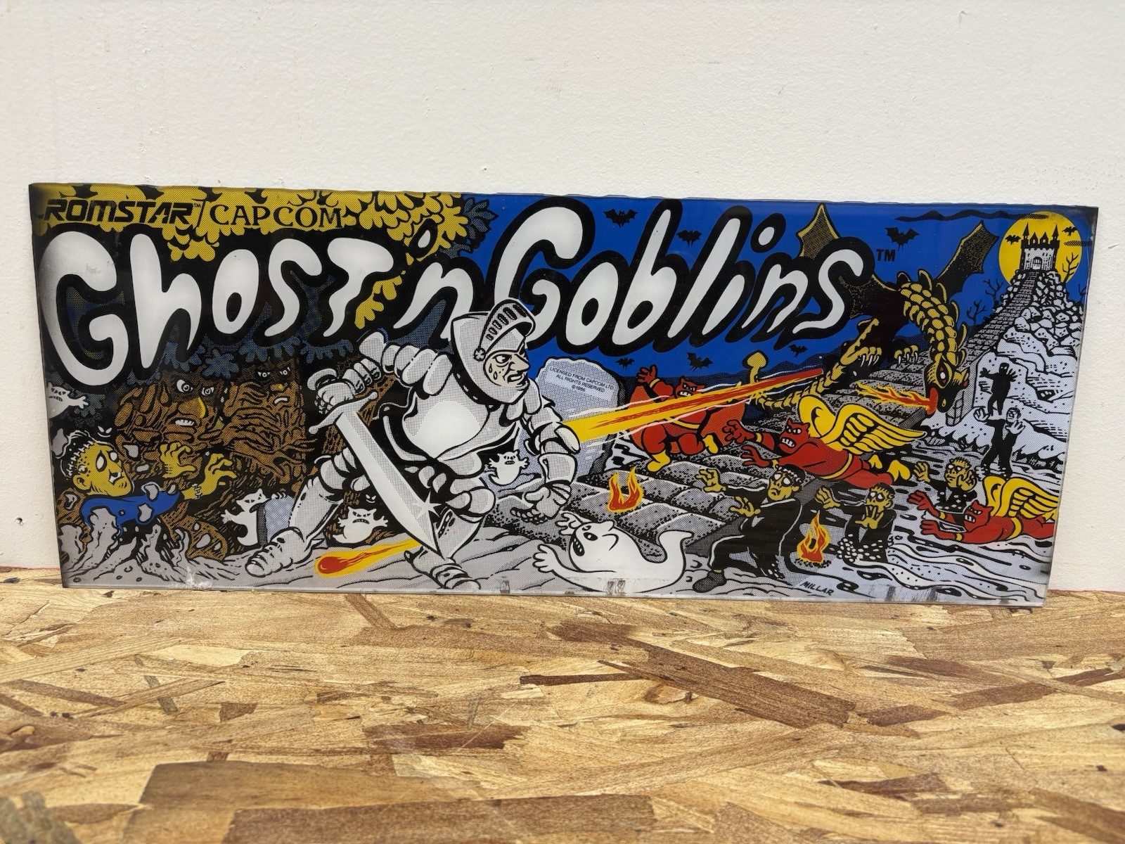 ORIGINAL Ghosts N Goblins Arcade Marquee – Capcom – Acrylic – NOT reproduction