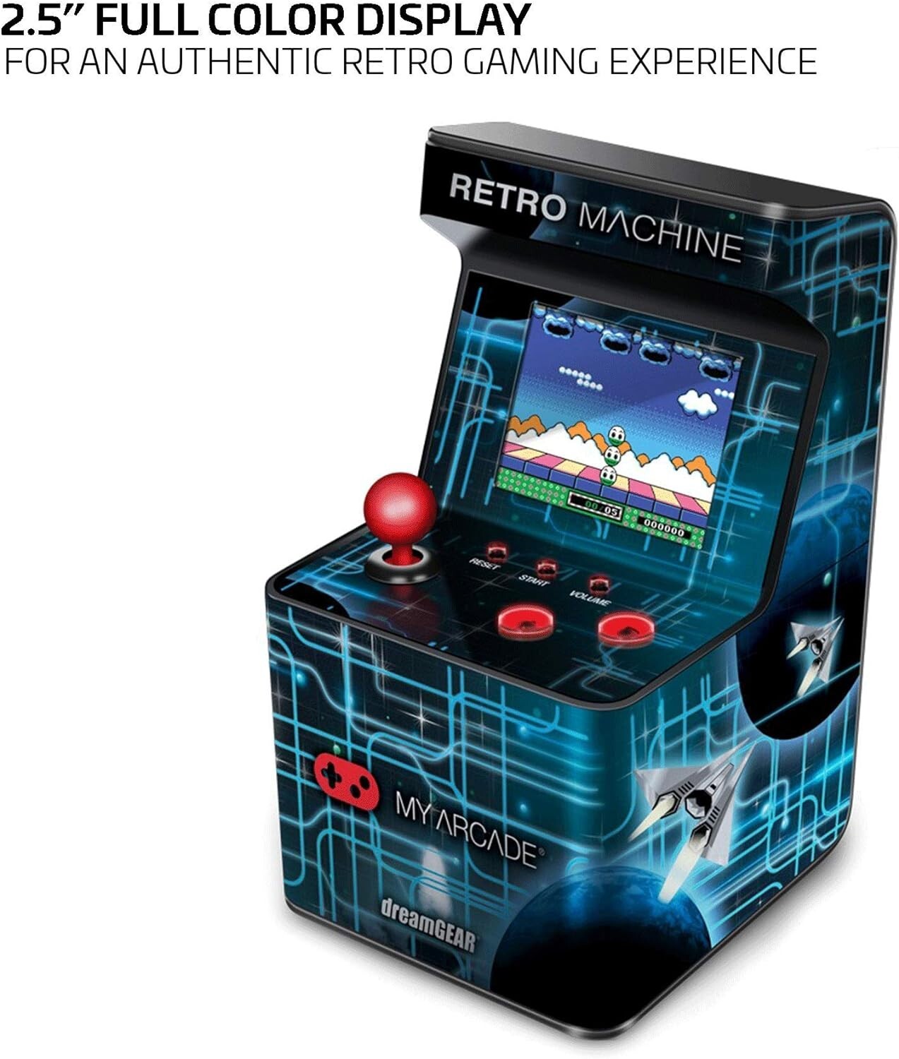 Nostalgic Compact Mini Arcade: 200 Games, Portable, Realistic, 5.75″ Tall