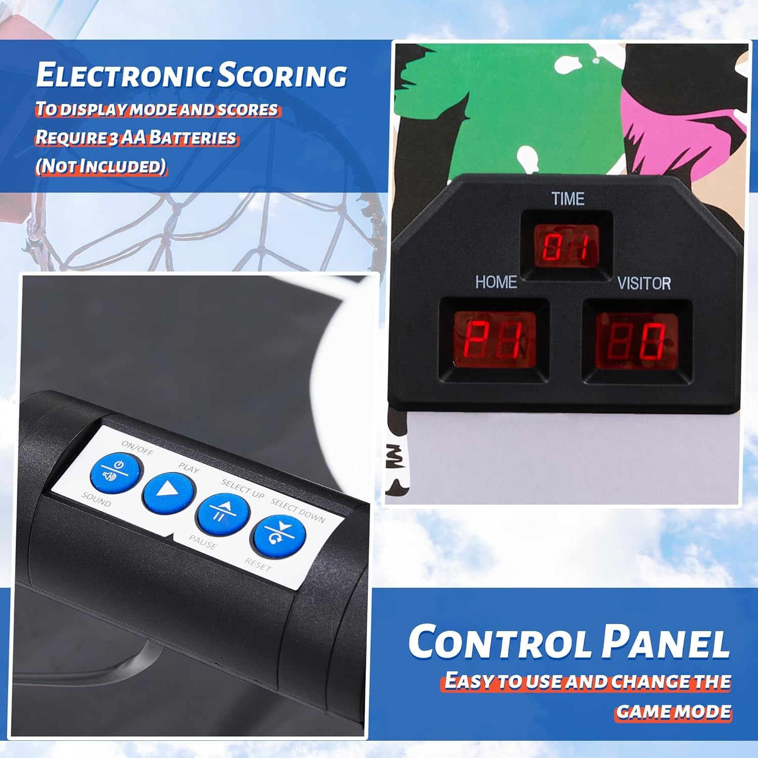 2 Player Electronic Basketball Game with Scoring