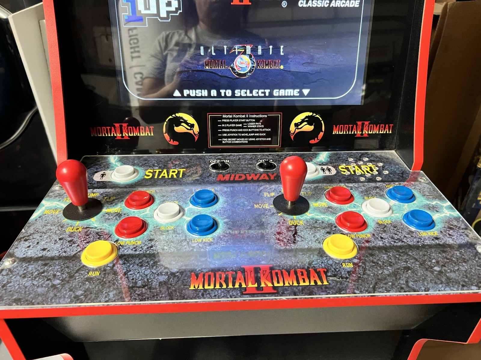 Arcade1UP Mortal Kombat II Midway Legacy Arcade with Riser GREAT CONDITION