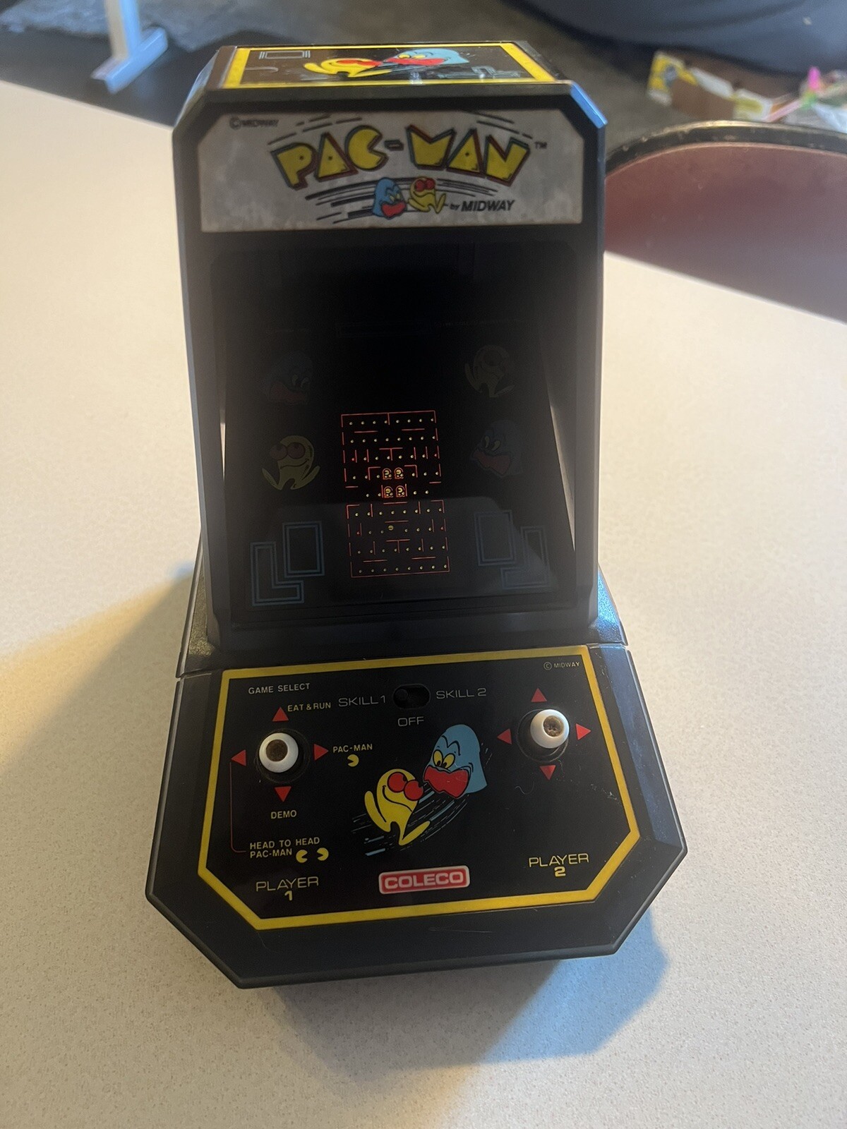 Coleco Midway Pac-Man Mini Tabletop Arcade Game Very Good Working Condition