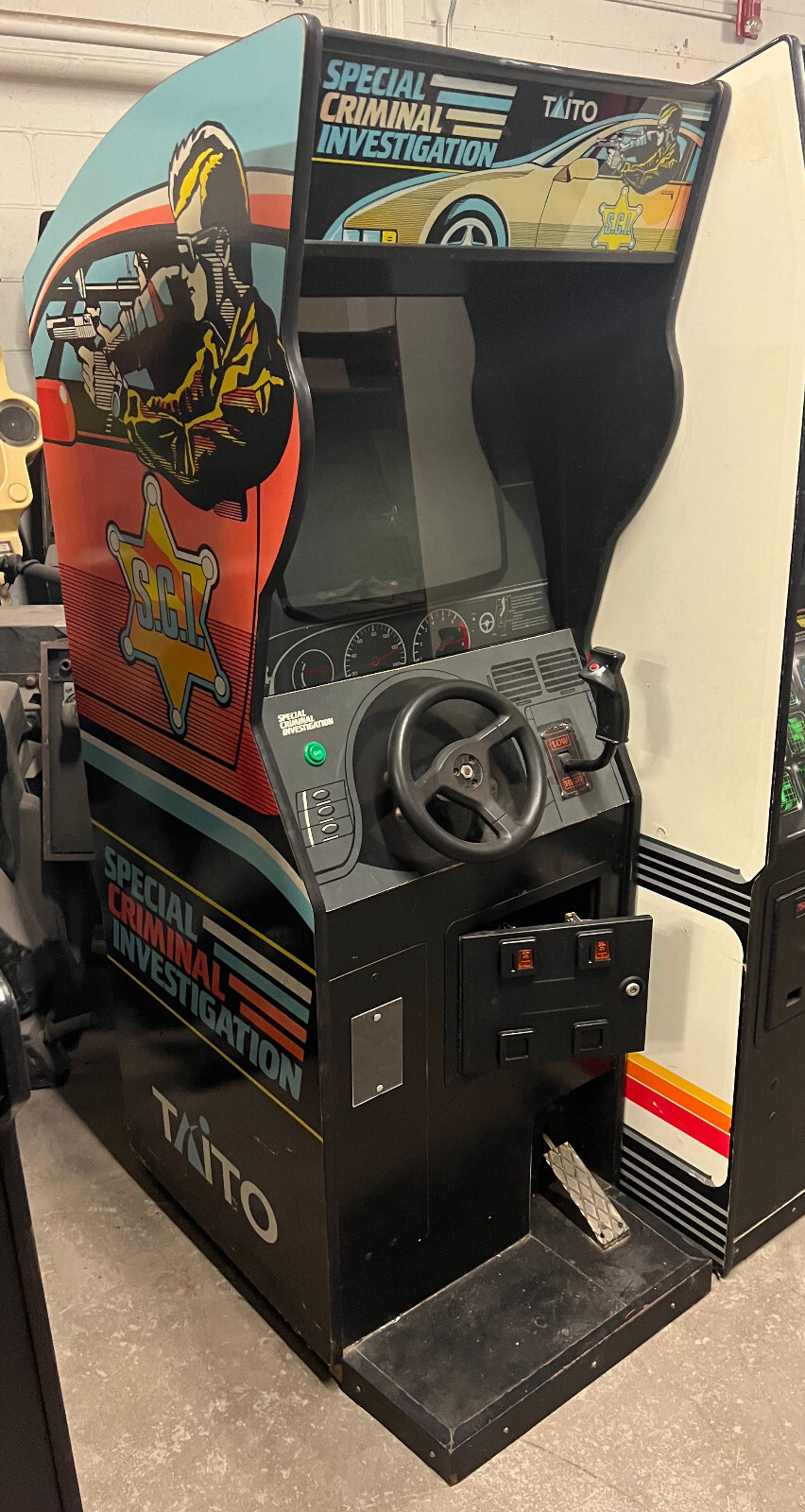 SPECIAL CRIMINAL INVESTIGATION ARCADE MACHINE by TAITO 1989 S.C.I. (Excellent)