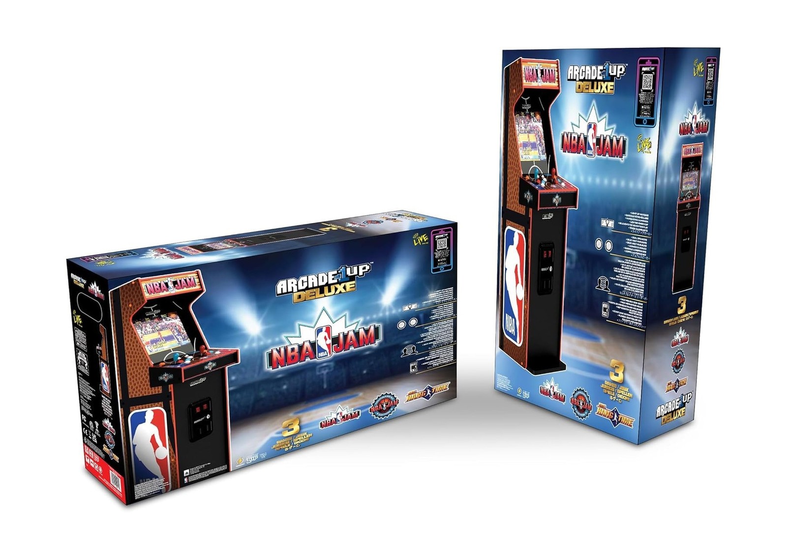 2-Player Basketball Arcade Machine Cabinet w/ 3 Games Wi-Fi Online Multiplayer