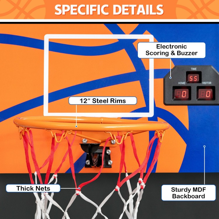 Foldable Single Shot Basketball Arcade Game with Electronic Scorer