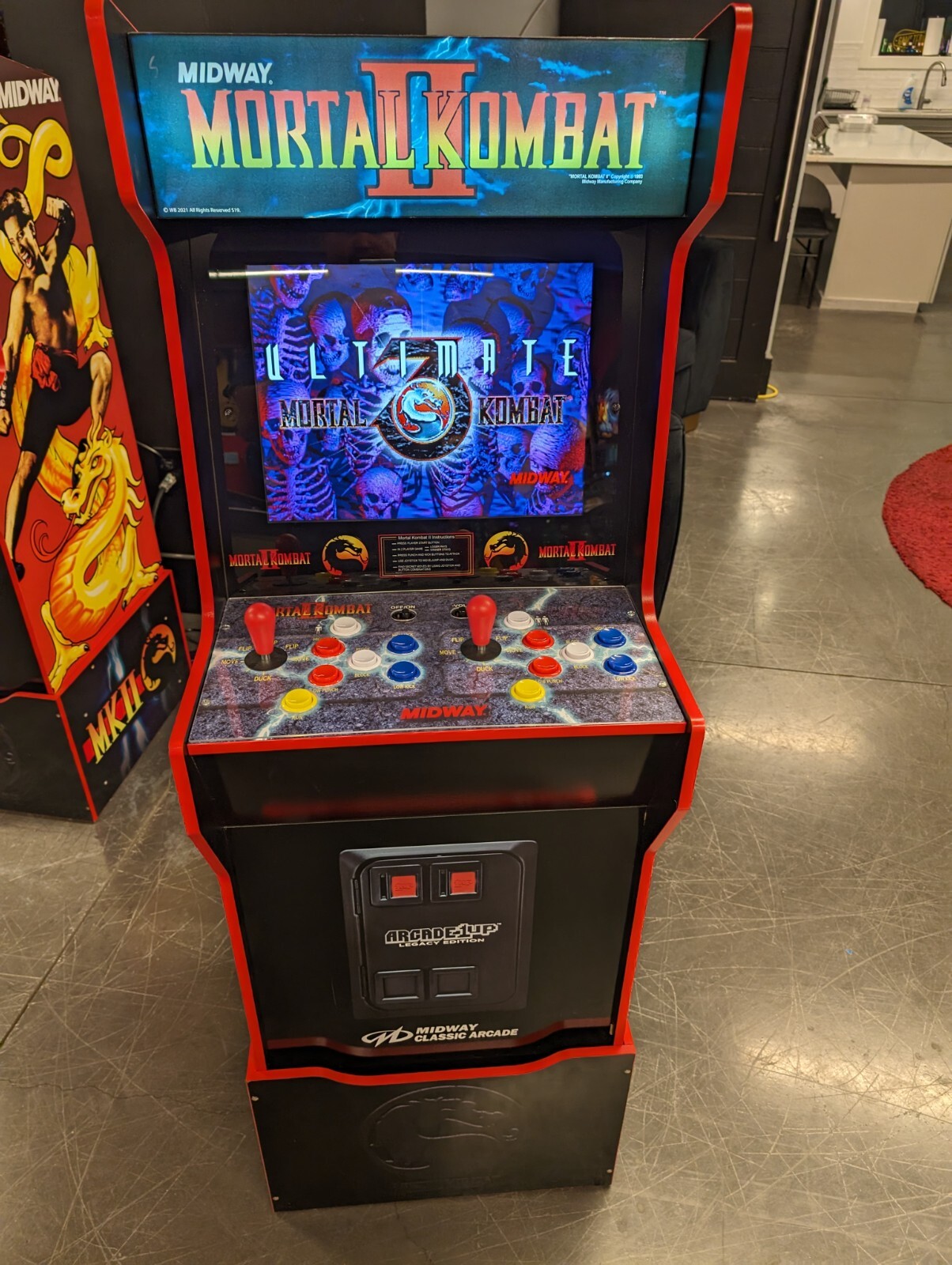 Mortal Kombat Arcade 1up machine Signed by Sonya, Jax, & Johnny Cage