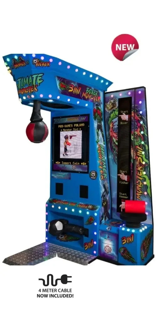 Pro Games Monster 3in1 Boxing Machine Arcade Game – Monster 3-1 Boxer in Blue