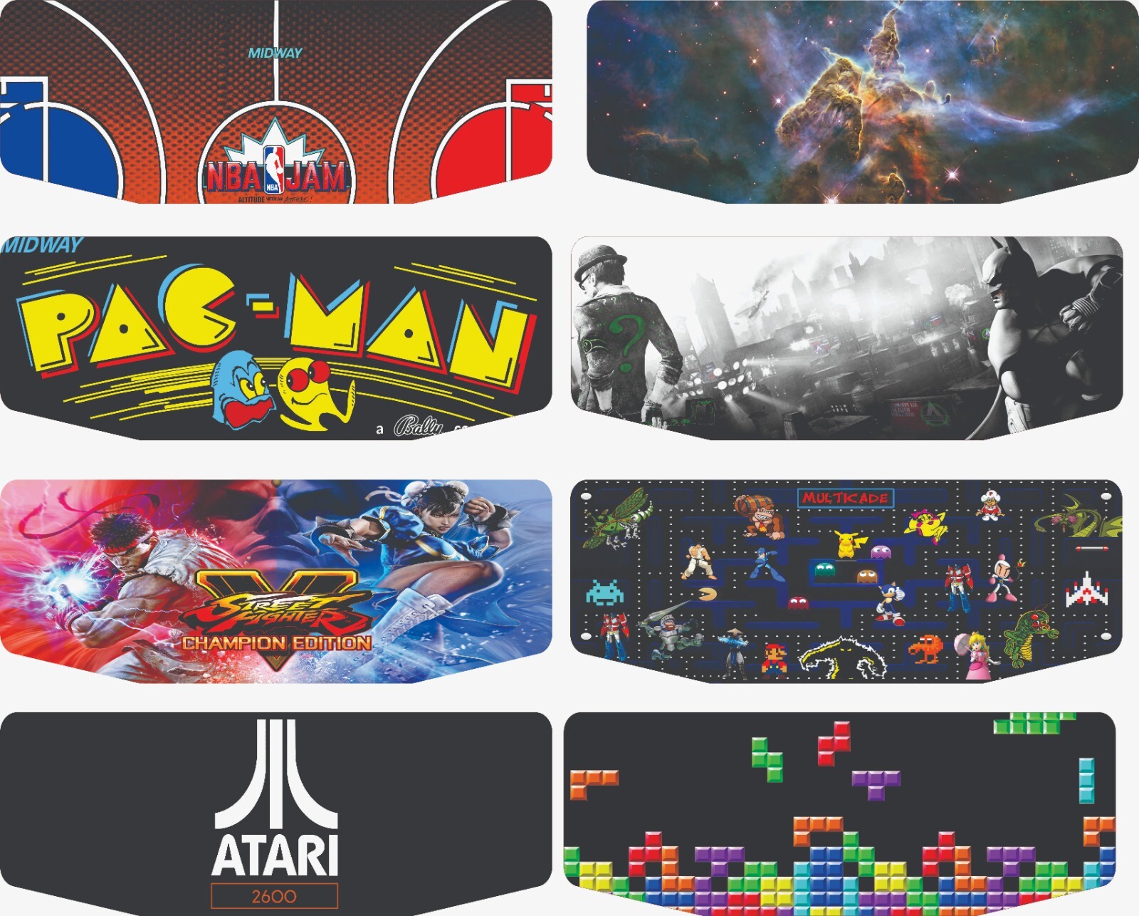4 Player Table Top Fight Stick Arcade Game Box DIY Kit with Graphics and Acrylic