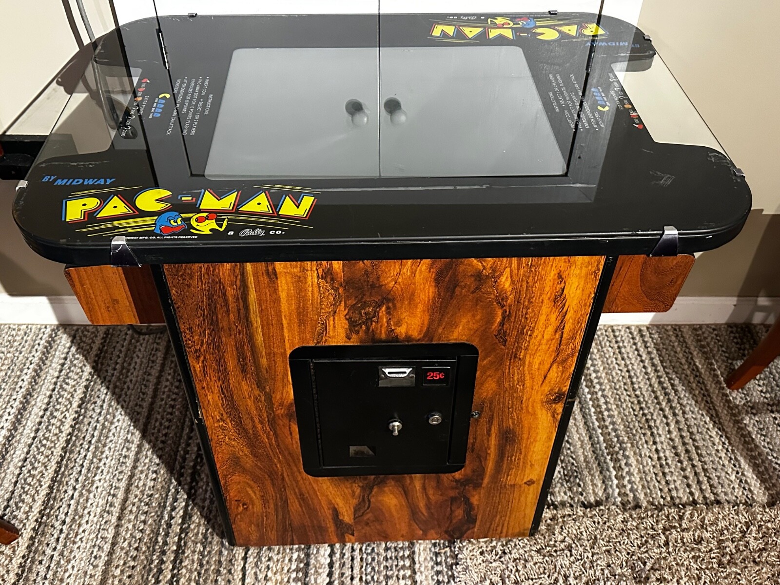 PAC-MAN or Mrs. PAC-MAN Original Cocktail Table Video Arcade Game