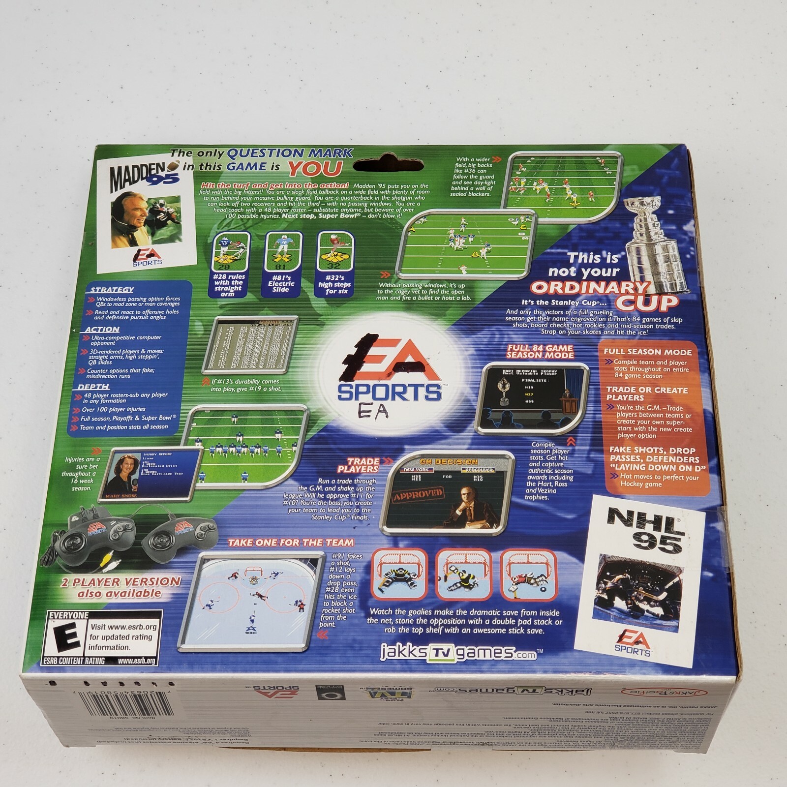 EA Sports Madden 95 & NHL 95 Plug & Play TV Game – Jakks Pacific 2004 Retro