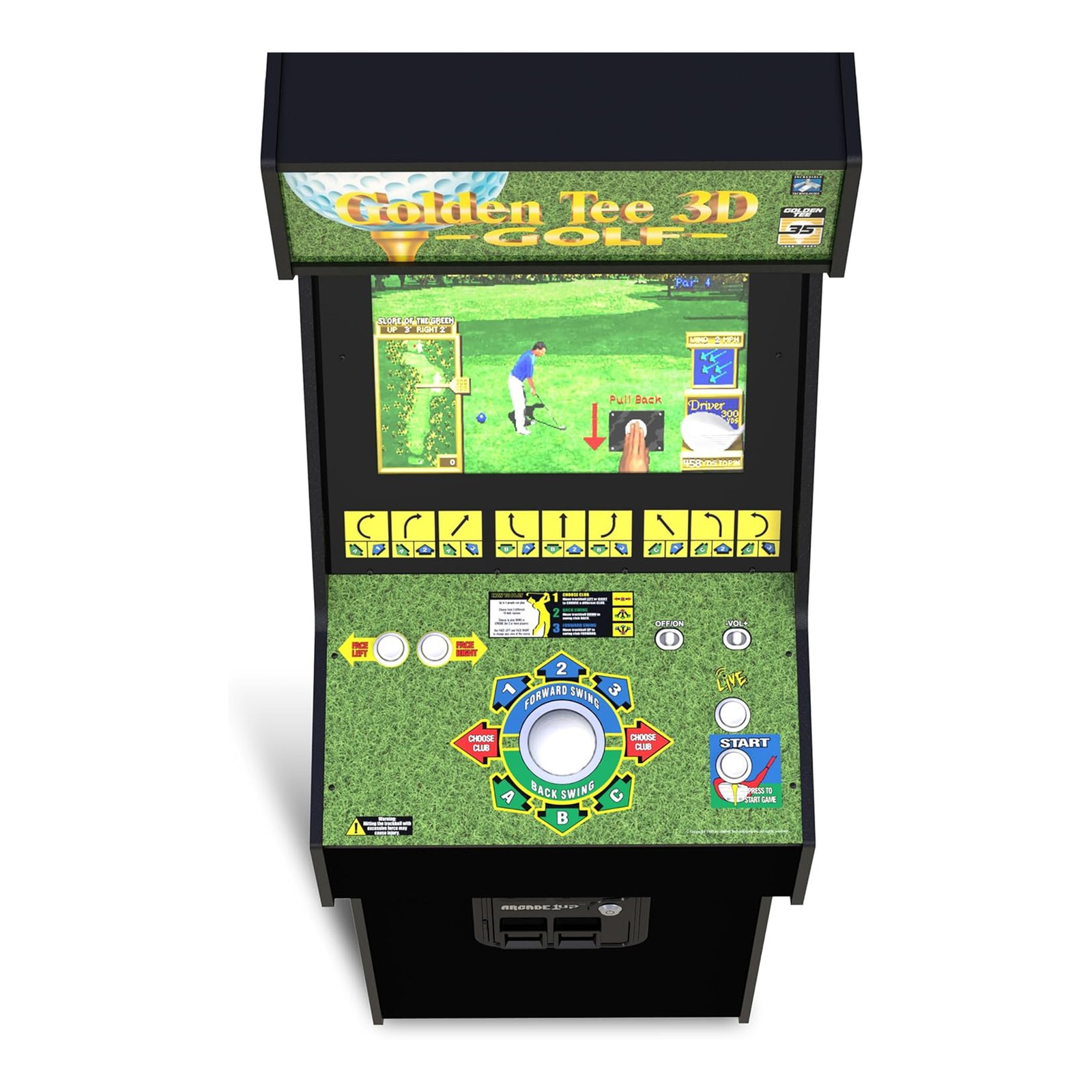 Arcade1Up Golden Tee 3D Arcade Console Video Game, 5-Foot Cabinet (Open Box)