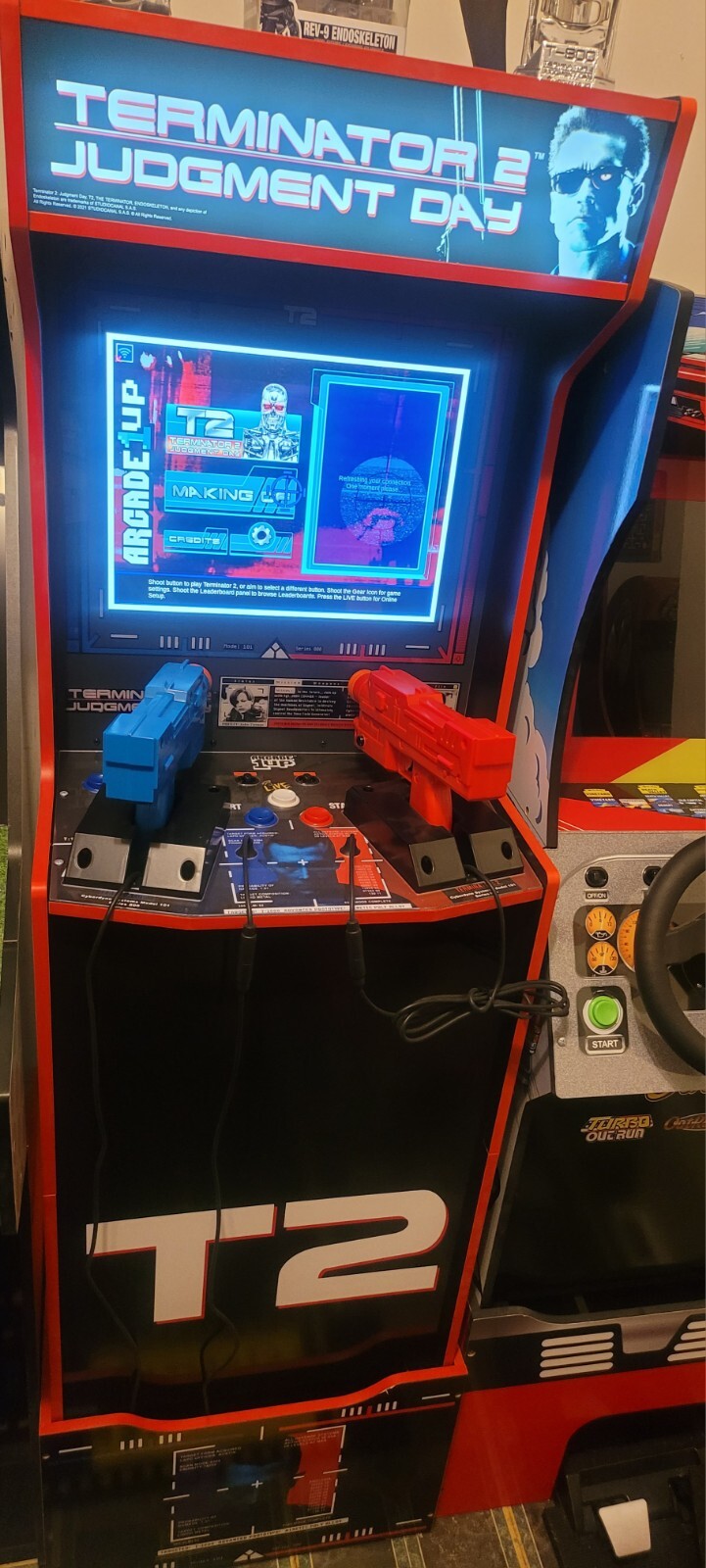 Arcade1Up Terminator 2 Judgement Day-T2 Arcade Game with Light-Up Marque.