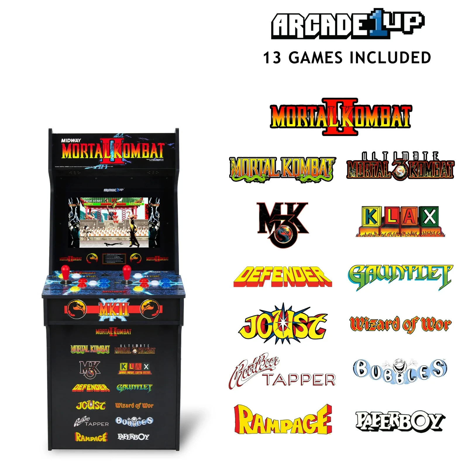 2-Player Arcade1Up Mortal Kombat II Classic w/ 13 Games At-Home Arcade Machine