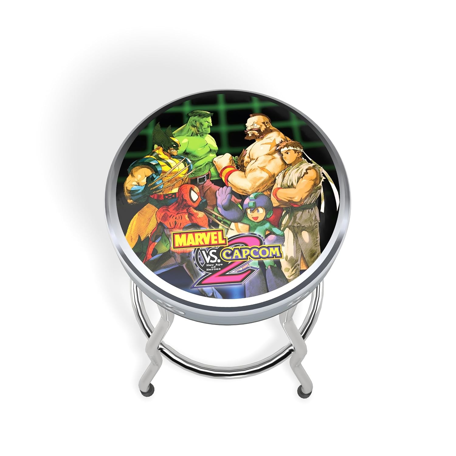 Officially Licensed Adjustable Chrome Plated Steel Frame Arcade Gaming Stool