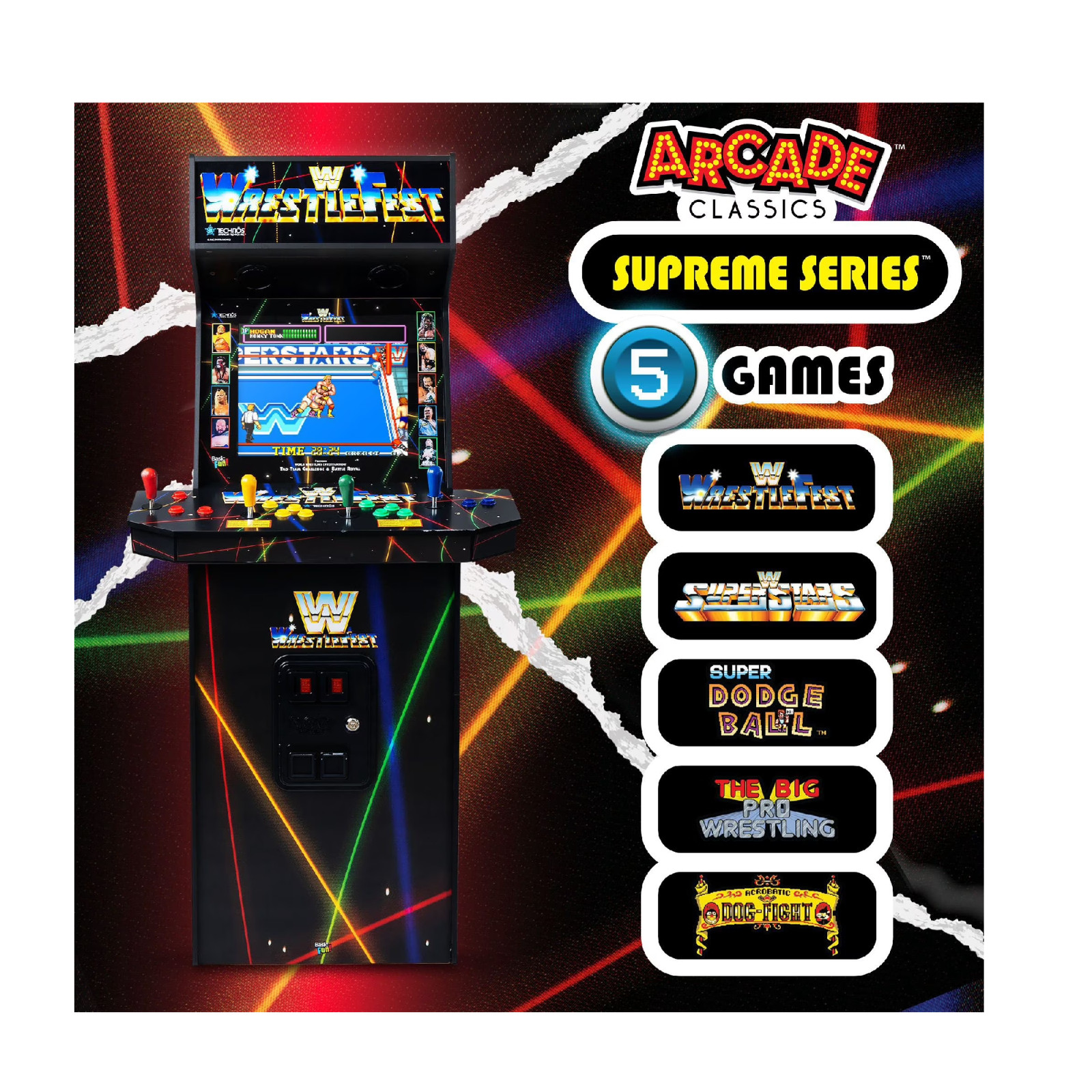 4 Player WWE Supreme Series Premium Arcade Cabinet 5 Games Included