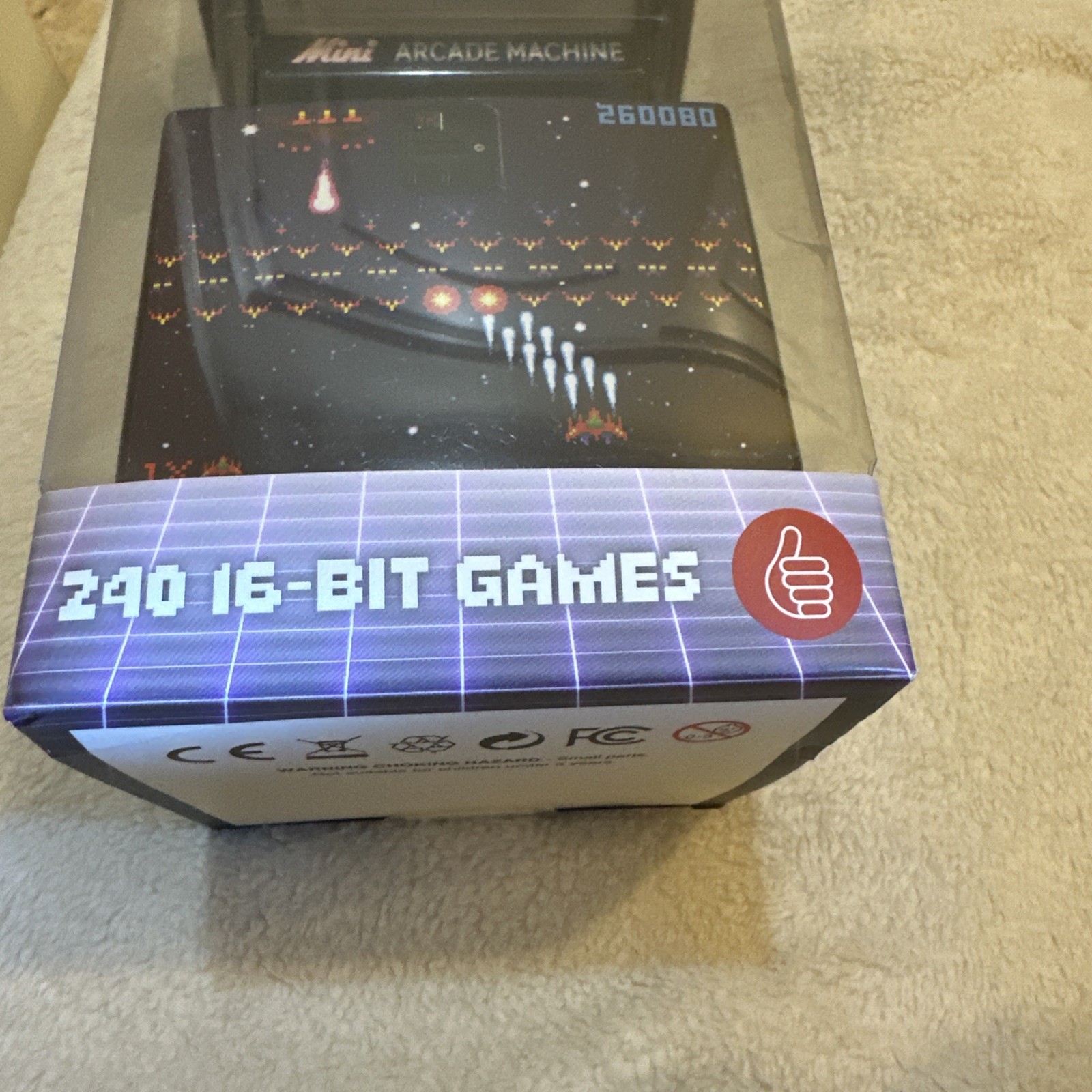 NEW IN BOX Mini Arcade Machine by Thumbs Up With 240 16 Bit Games