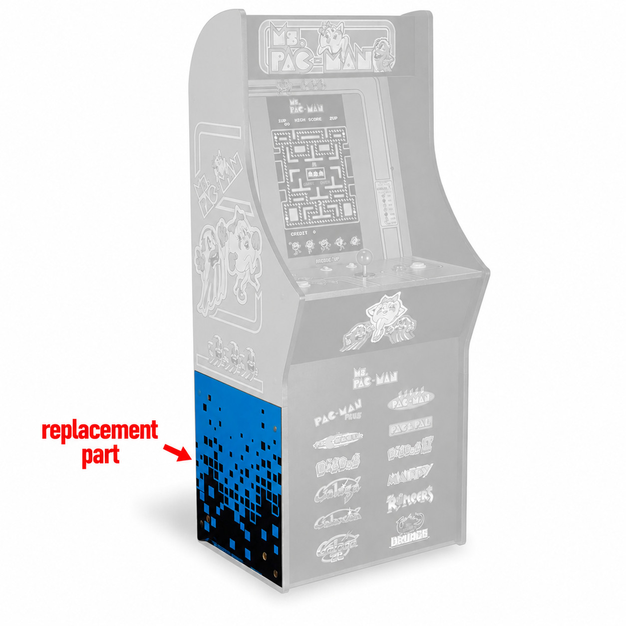 Arcade1Up Ms. Pac-Man Classic SE Panel (Part D2) OEM Replacement Panel Only