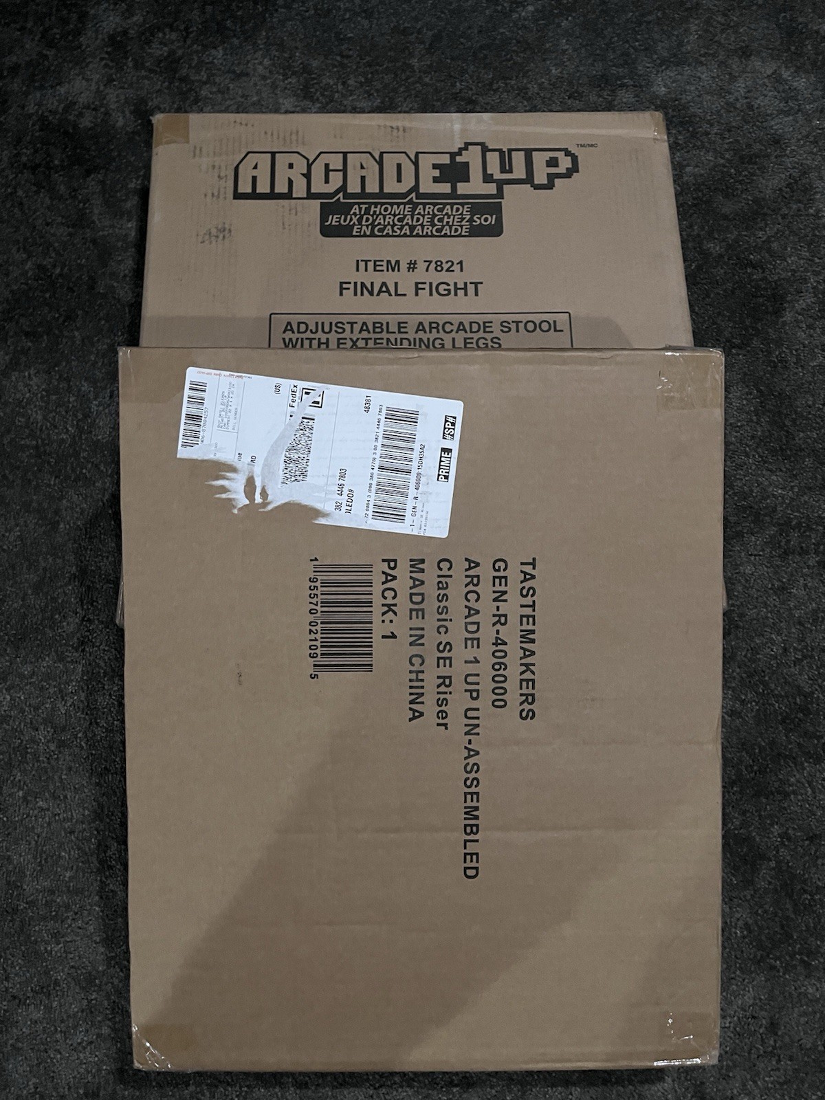NIB STOOL Plus New Sleek Riser W/ CUSTOM LIGHT UP MARQUEE! ARCADE1UP Final Fight