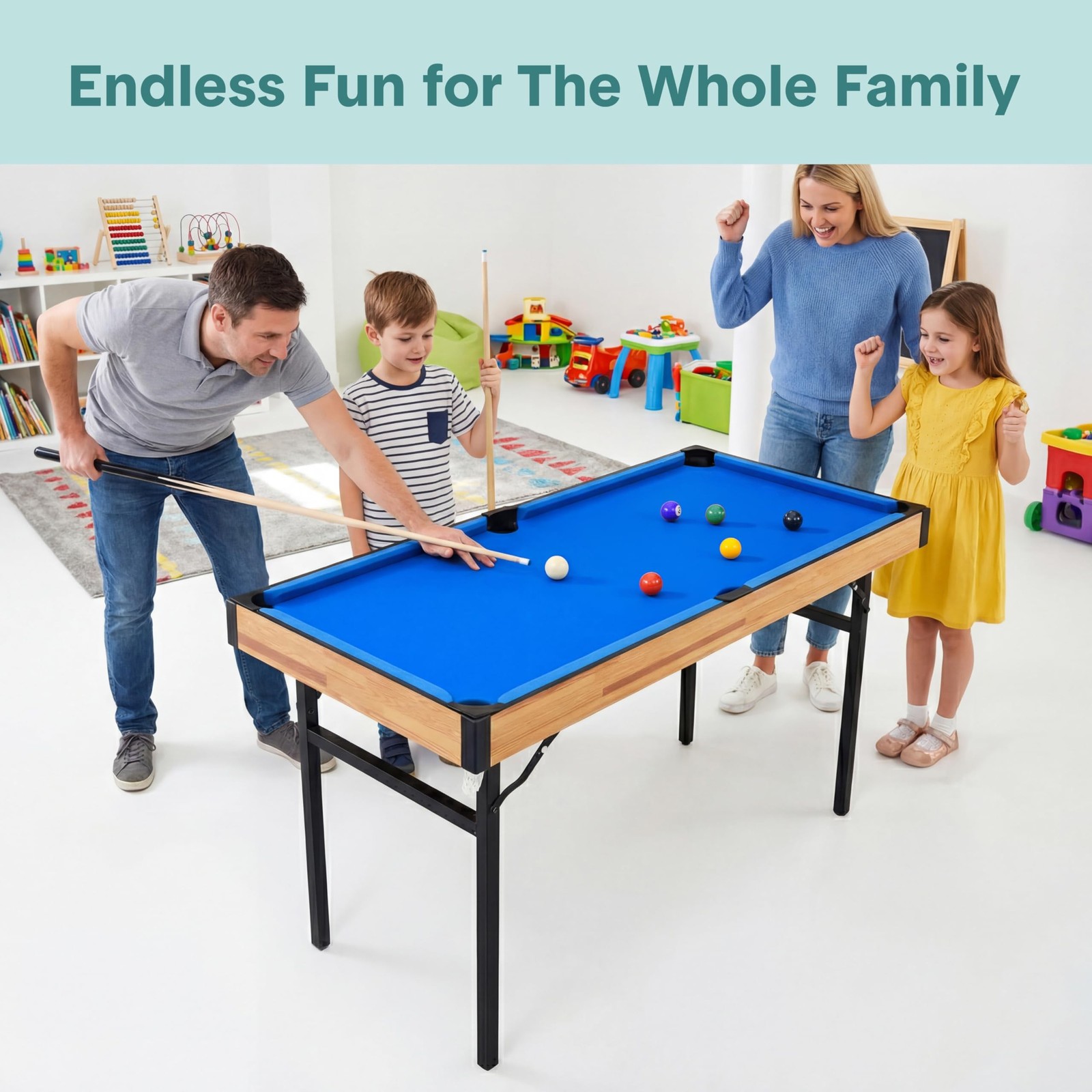 SereneLife 4 in 1 Multi Game Table, 4’x2’ Folding Portable Sports Arcade Game…