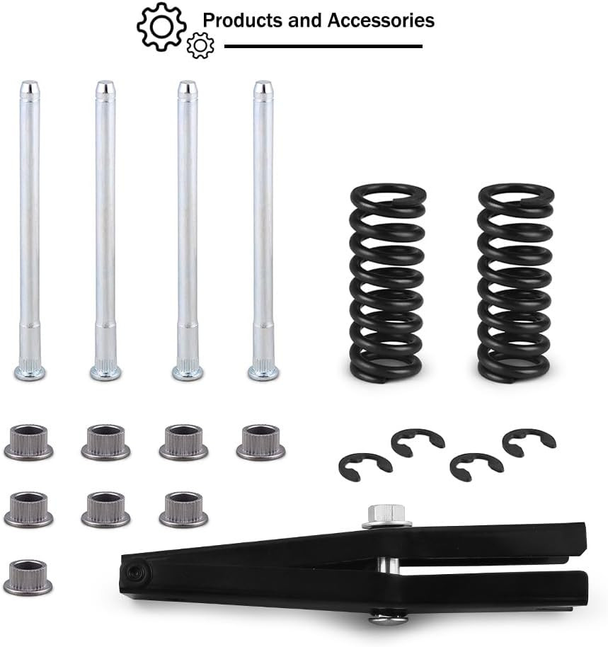 Door Hinge Pin and Bushing Repair Kits with Front Upper Door Hinge Spring with D