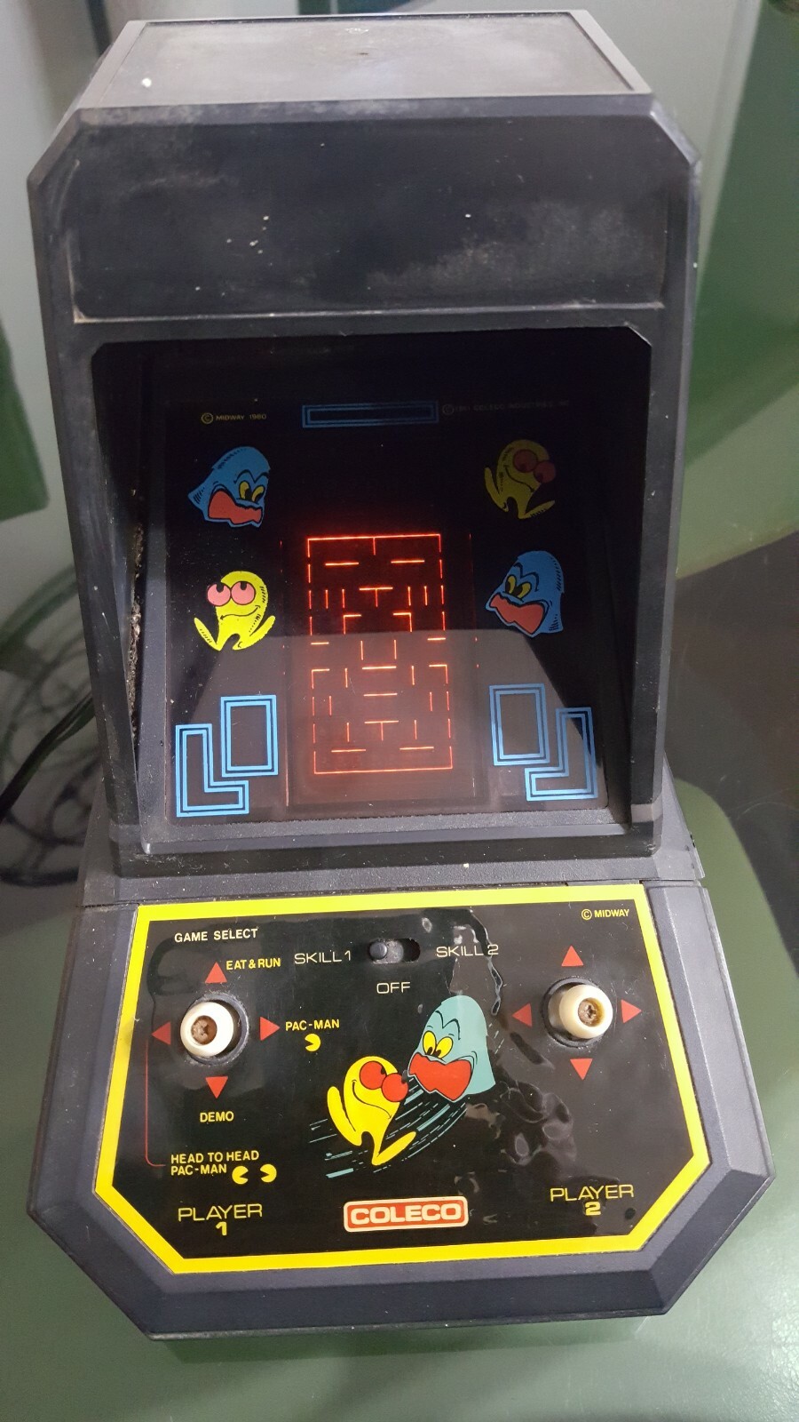 1981 Coleco #2390 Pac-man Mini Arcade Table Top Video Game – Works