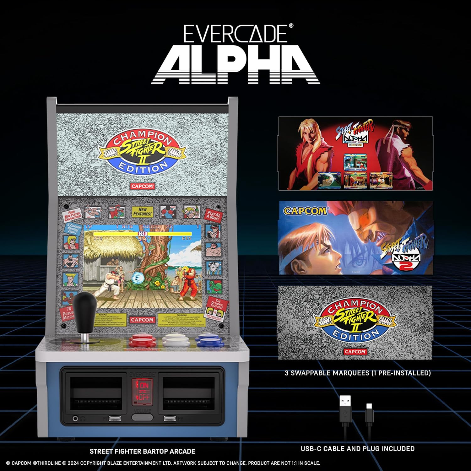 Evercade Alpha Street Fighter Bartop Arcade – Pre-Assembled Unit with Competitio