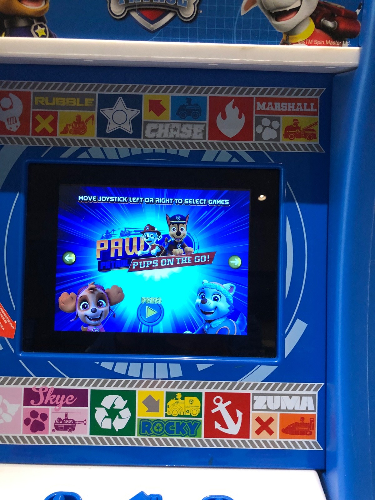 ARCADE 1UP PAW PATROL JR ARCADE GAME – EXCELLENT CONDITION!