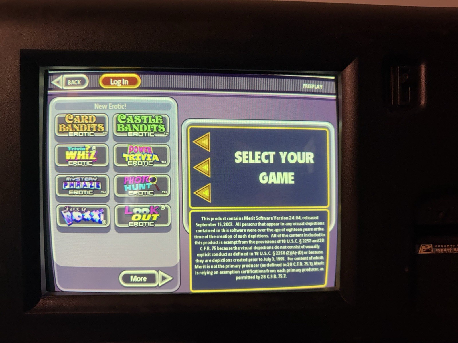 2008 Merit Megatouch Force Radion Bartop Touchscreen Arcade Game